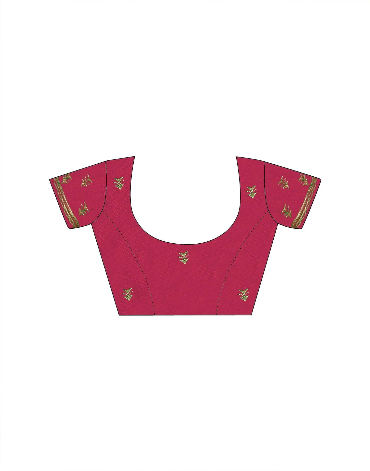 Dark Rose Pink Vichitra Silk Stone Work Embroidery Saree - Image 14
