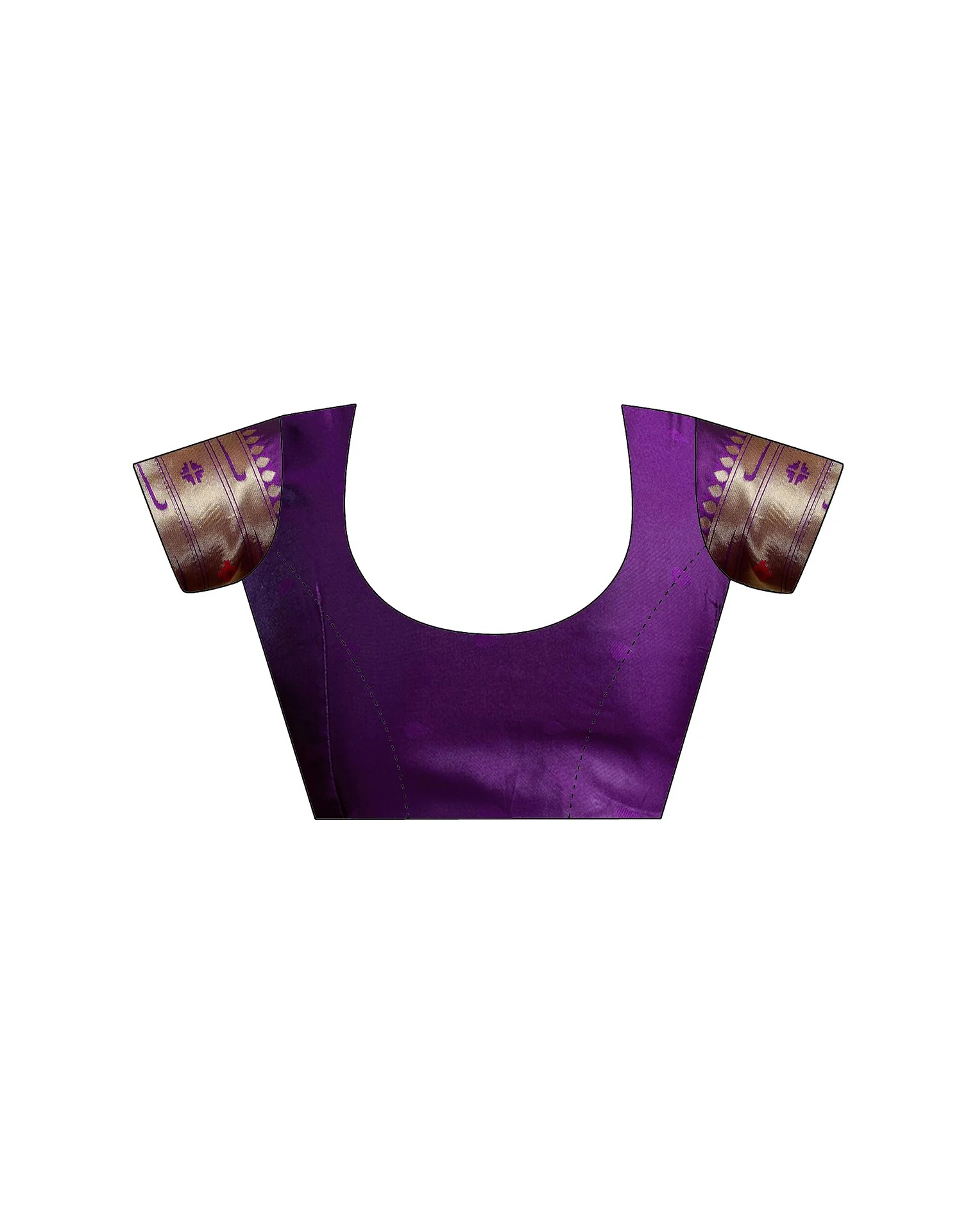 Dark Violet Silk Woven Paithani Saree - Image 10