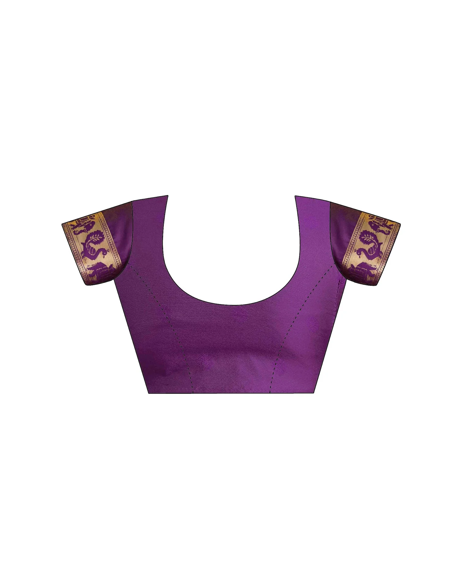 Dark Violet Silk Woven Paithani Saree - Image 9