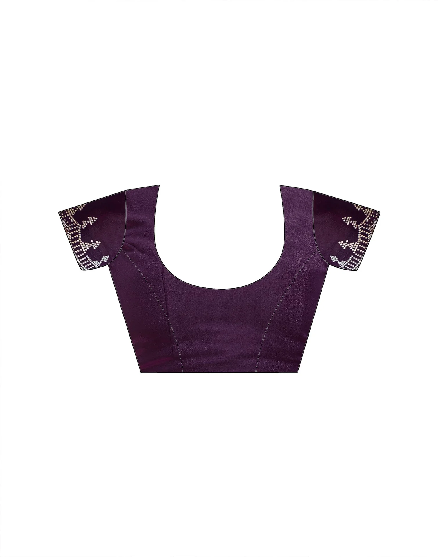 Dark Wine Georgette Stone Work Swarovski Saree - Image 11