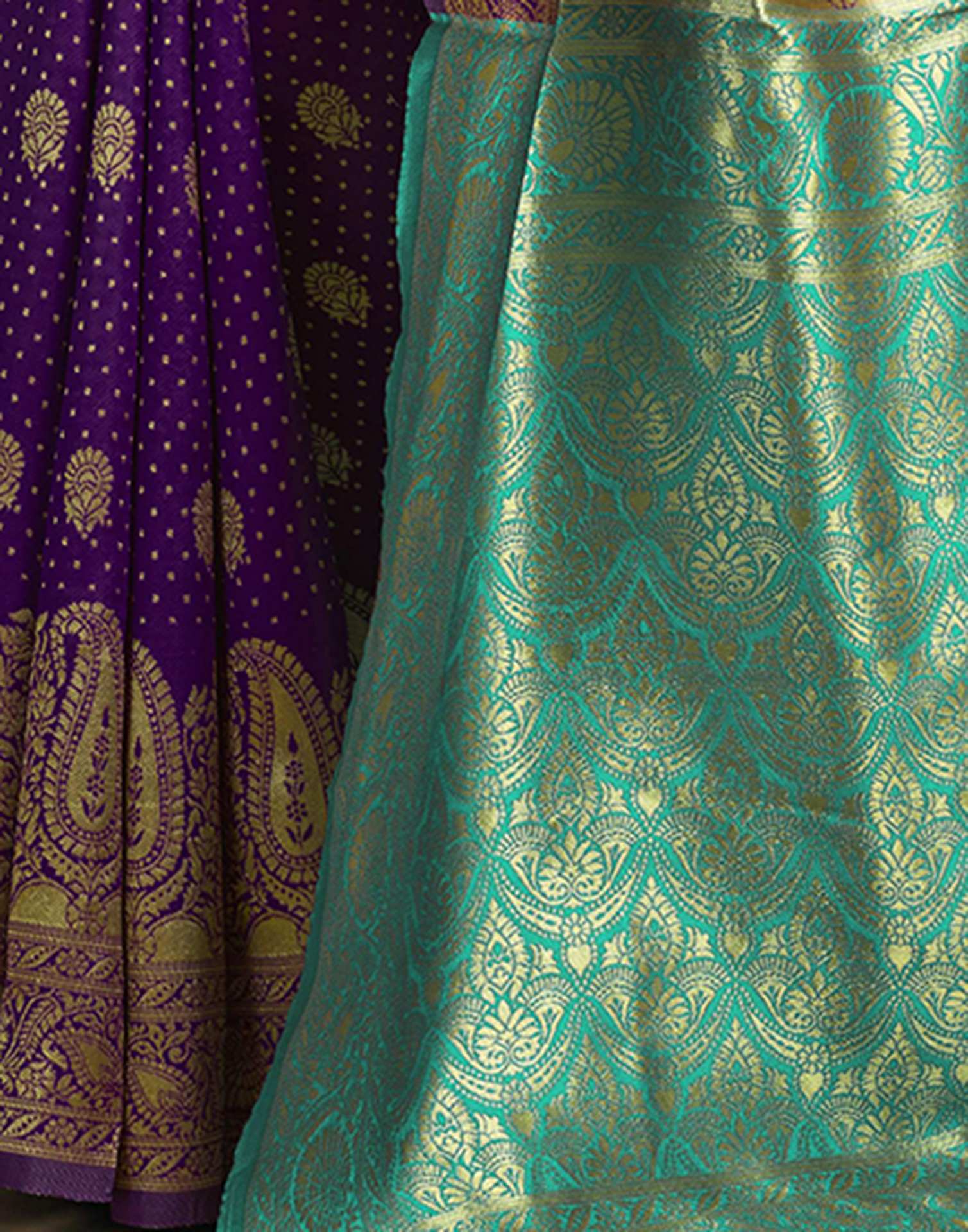 Dark Wine Silk Woven Banarasi Saree - Image 8