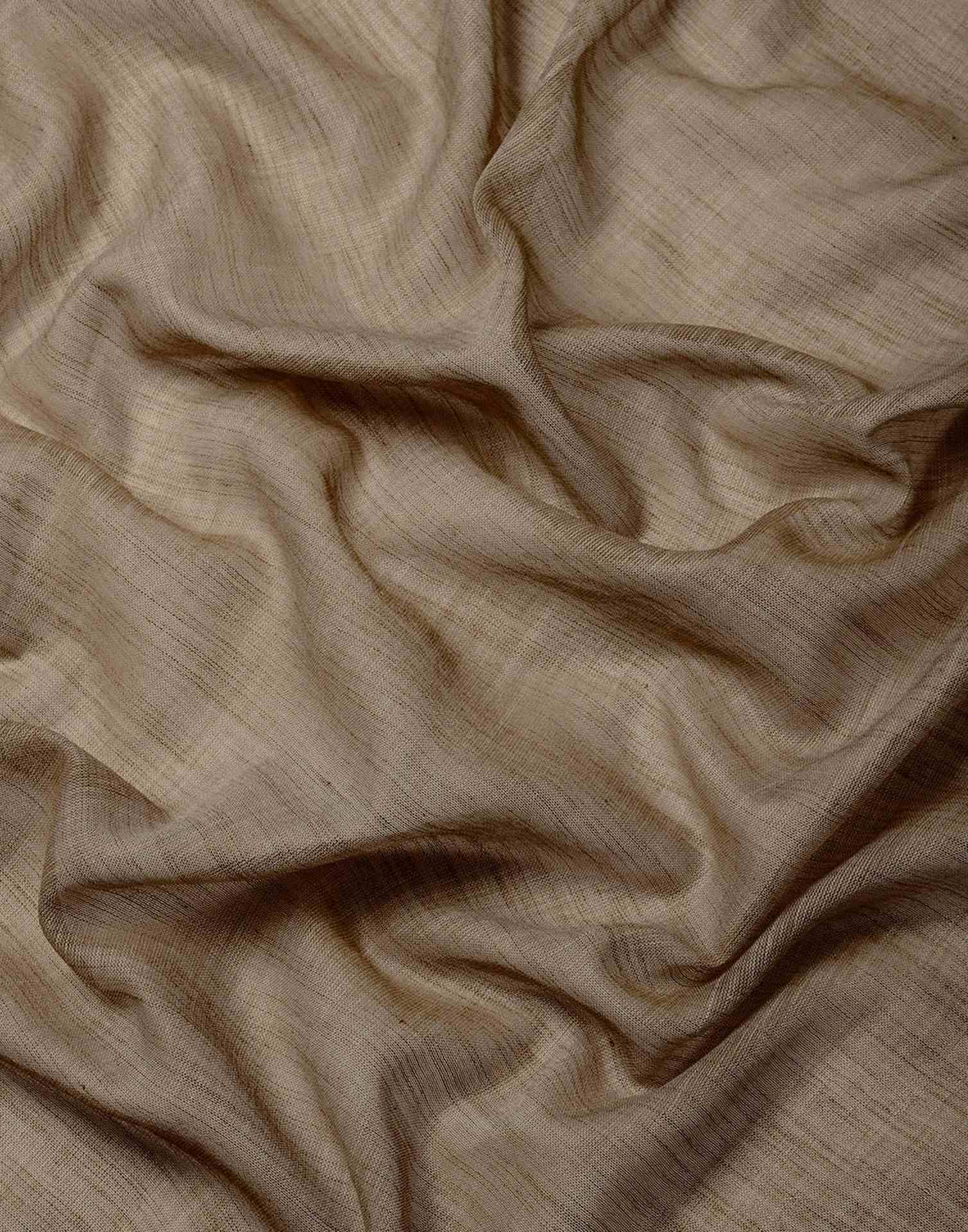 Dusty Beige Cotton Woven Saree - Image 7