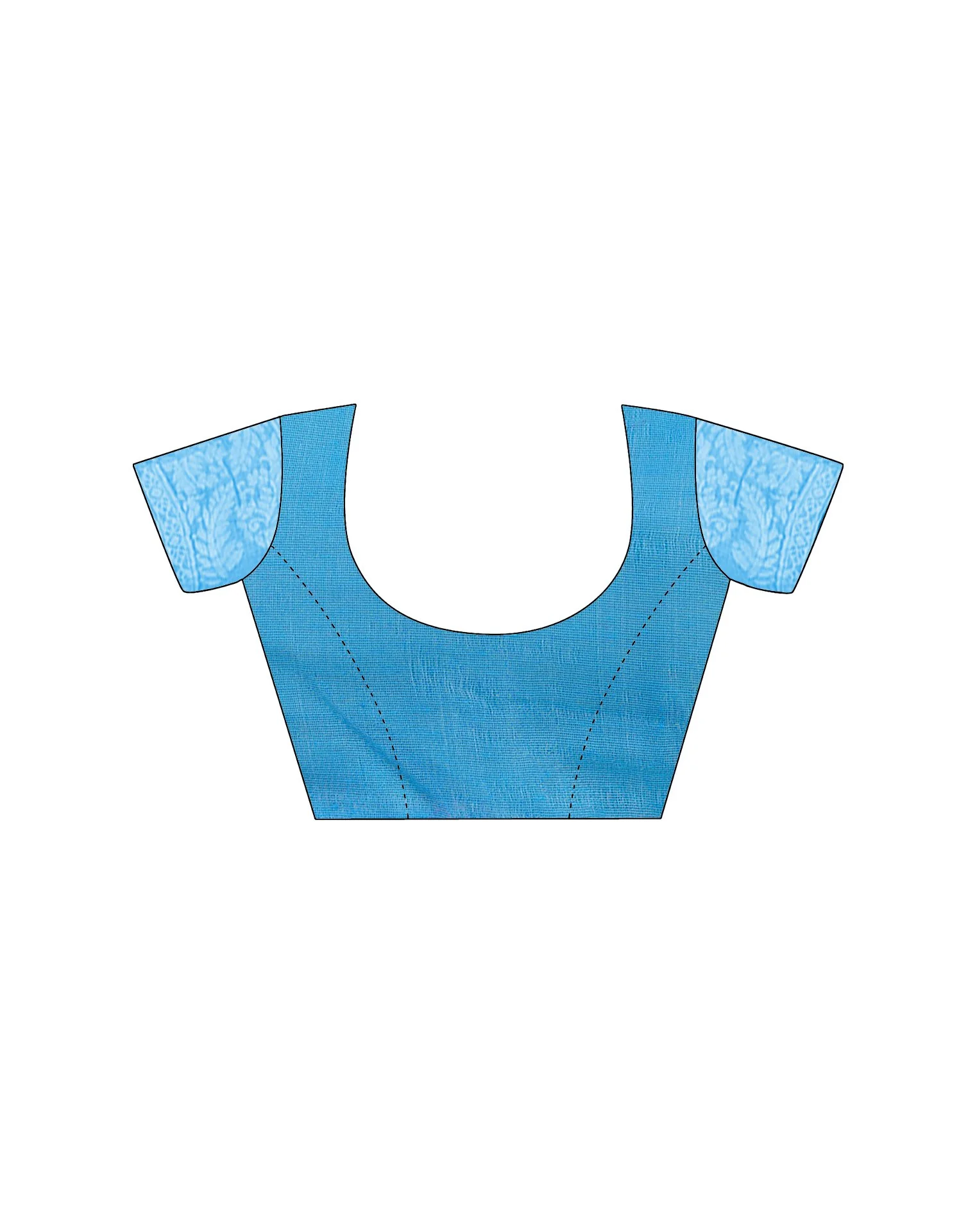 Dusty Blue Cotton Woven Saree - Image 13