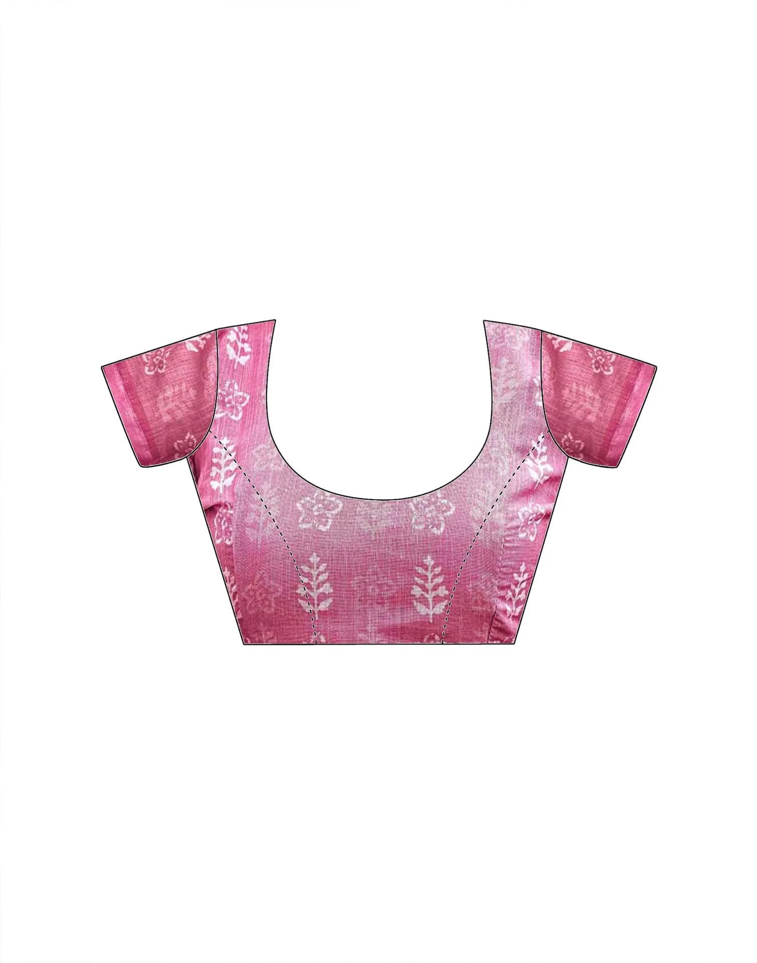 Dusty Mauve Linen Printed Saree - Image 9