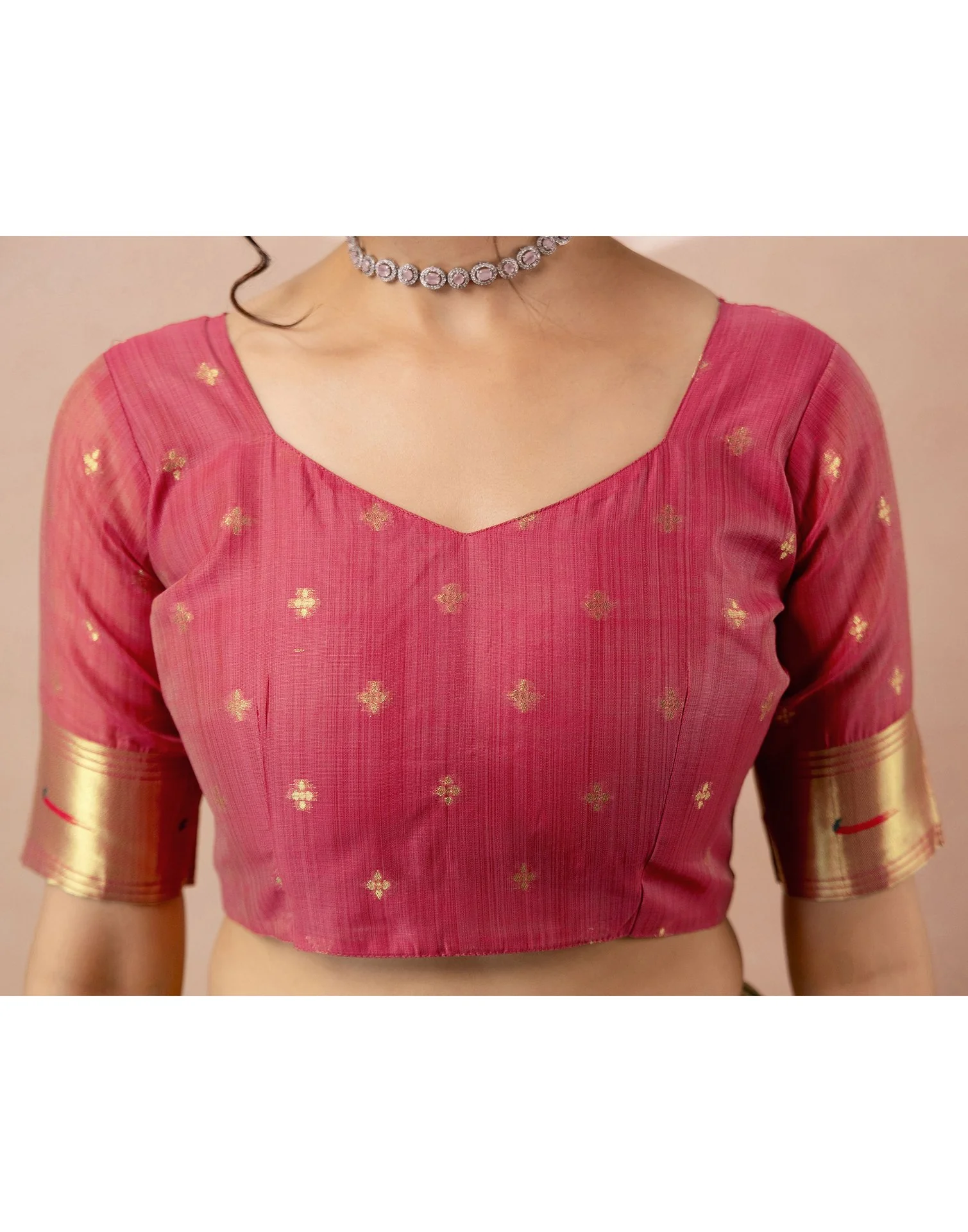 Dusty Mint Green Chanderi Cotton Woven Paithani Saree - Image 14