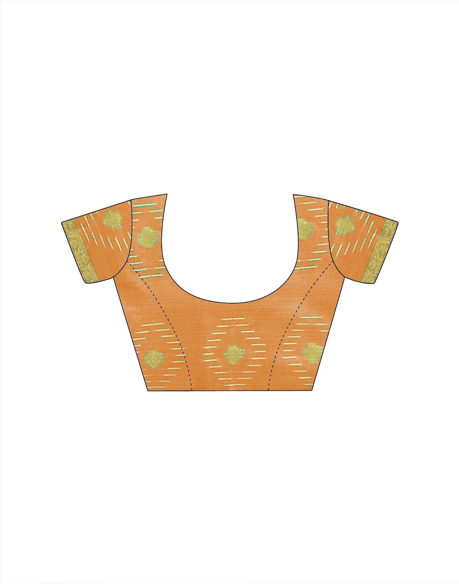 Dusty Mustard Yellow Cotton Chanderi Woven Saree - Image 8
