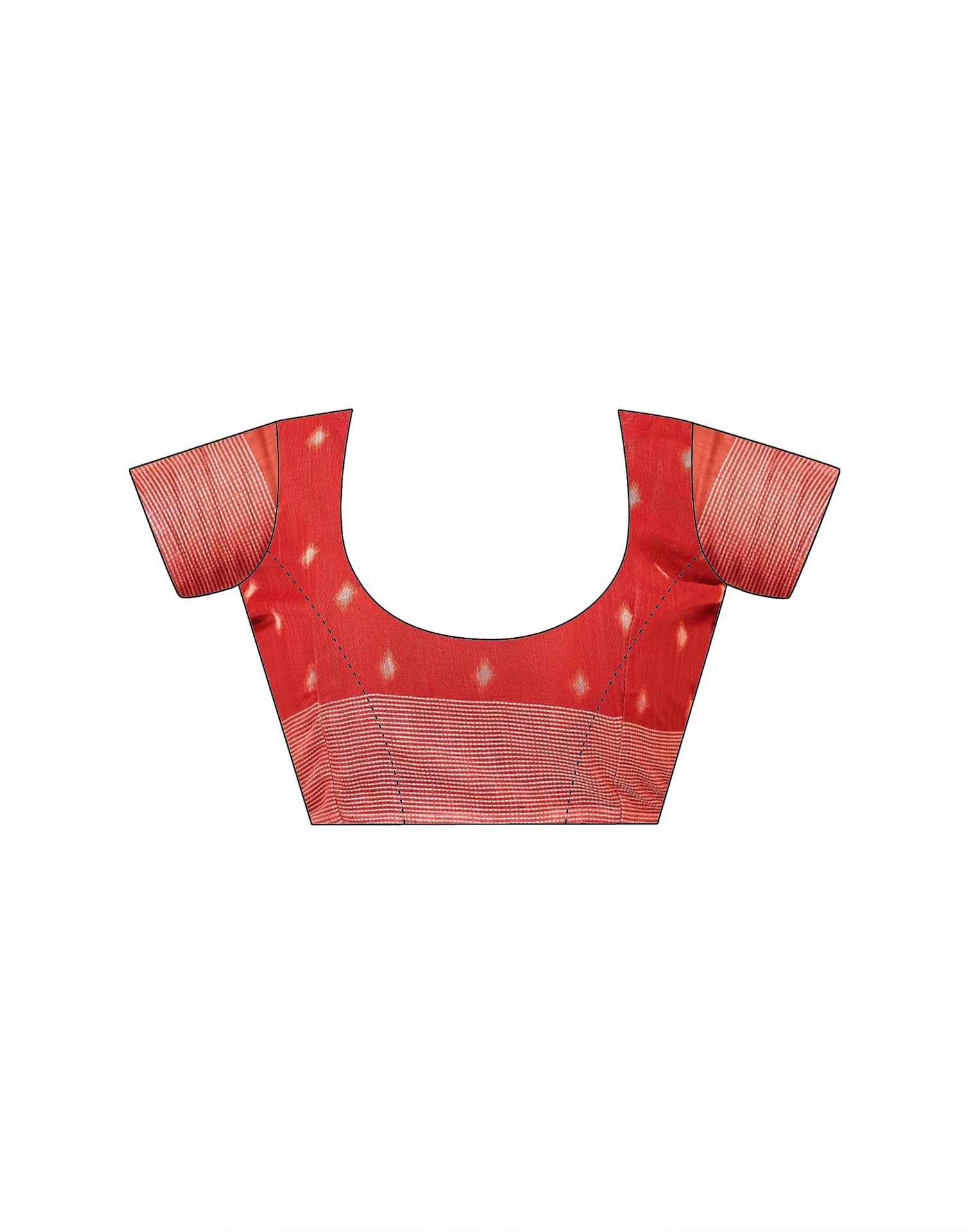 Dusty Peach Linen Printed Saree - Image 14