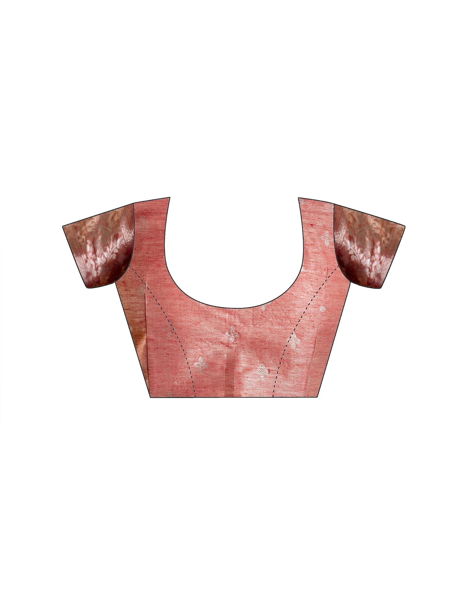 Dusty Peach Silk Woven Banarasi Saree - Image 14