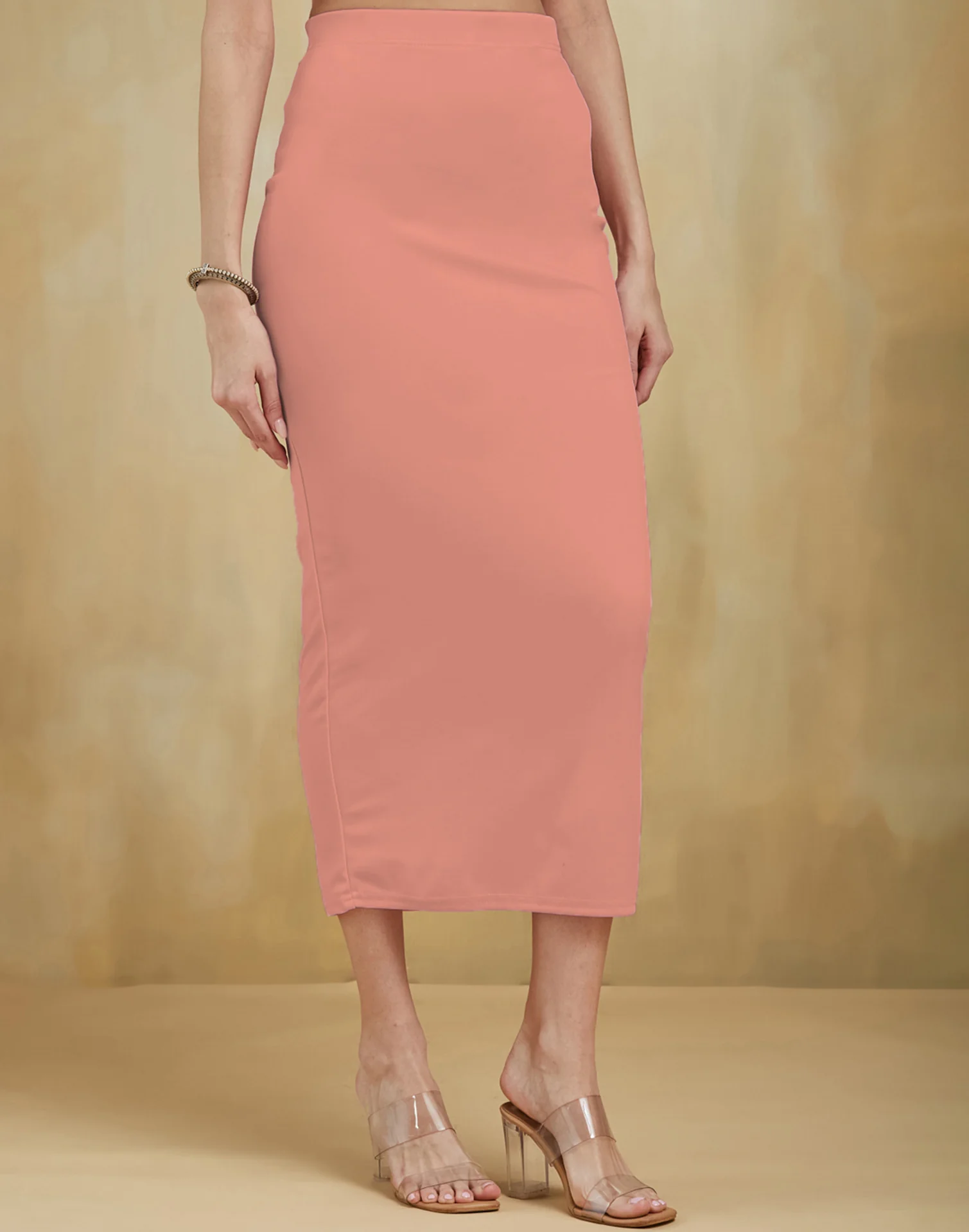 Dusty Pink Lycra Plain Elastic Waist Shapewear - Image 2