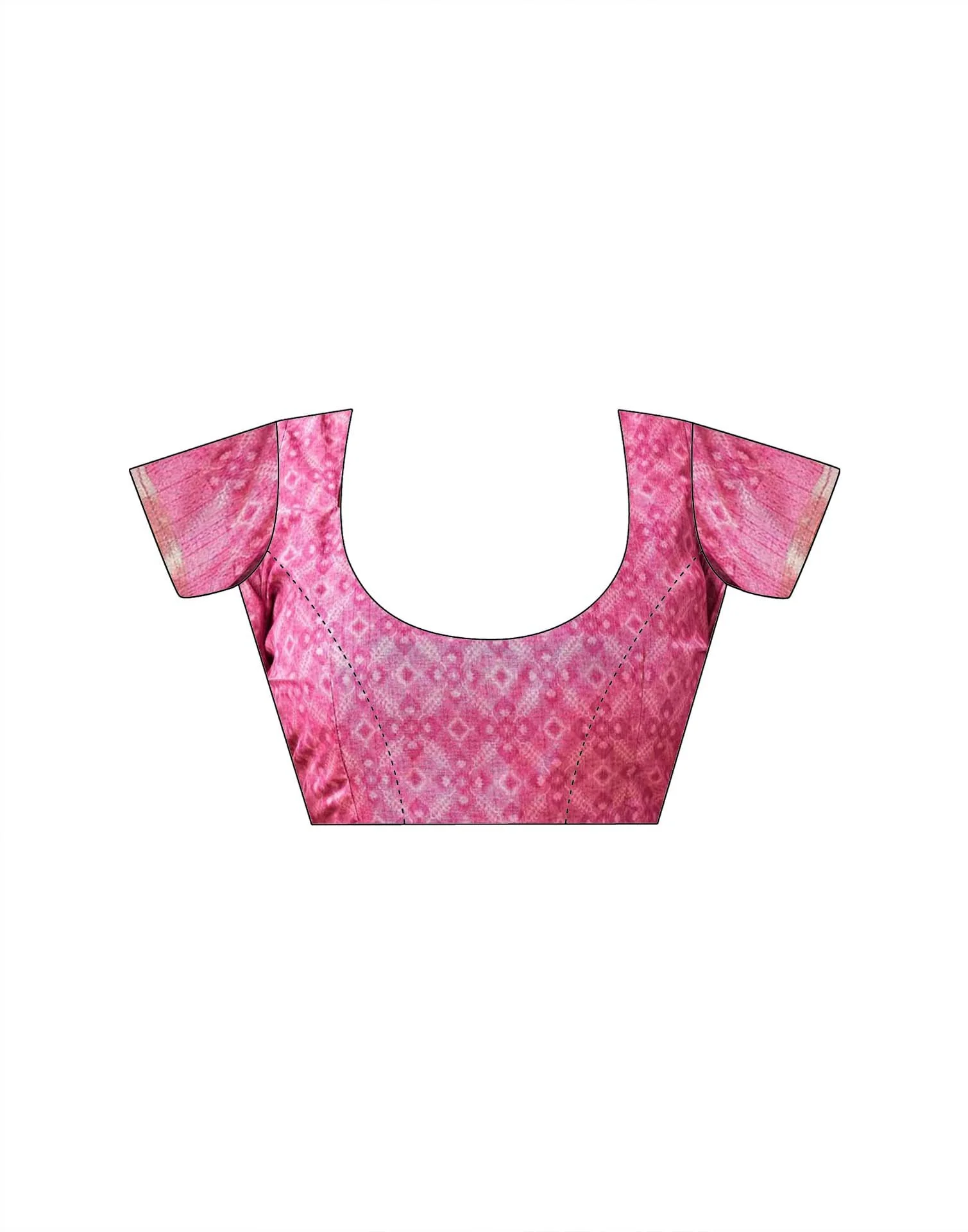 Dusty Pink Silk Bandhani Printed Saree - Image 9