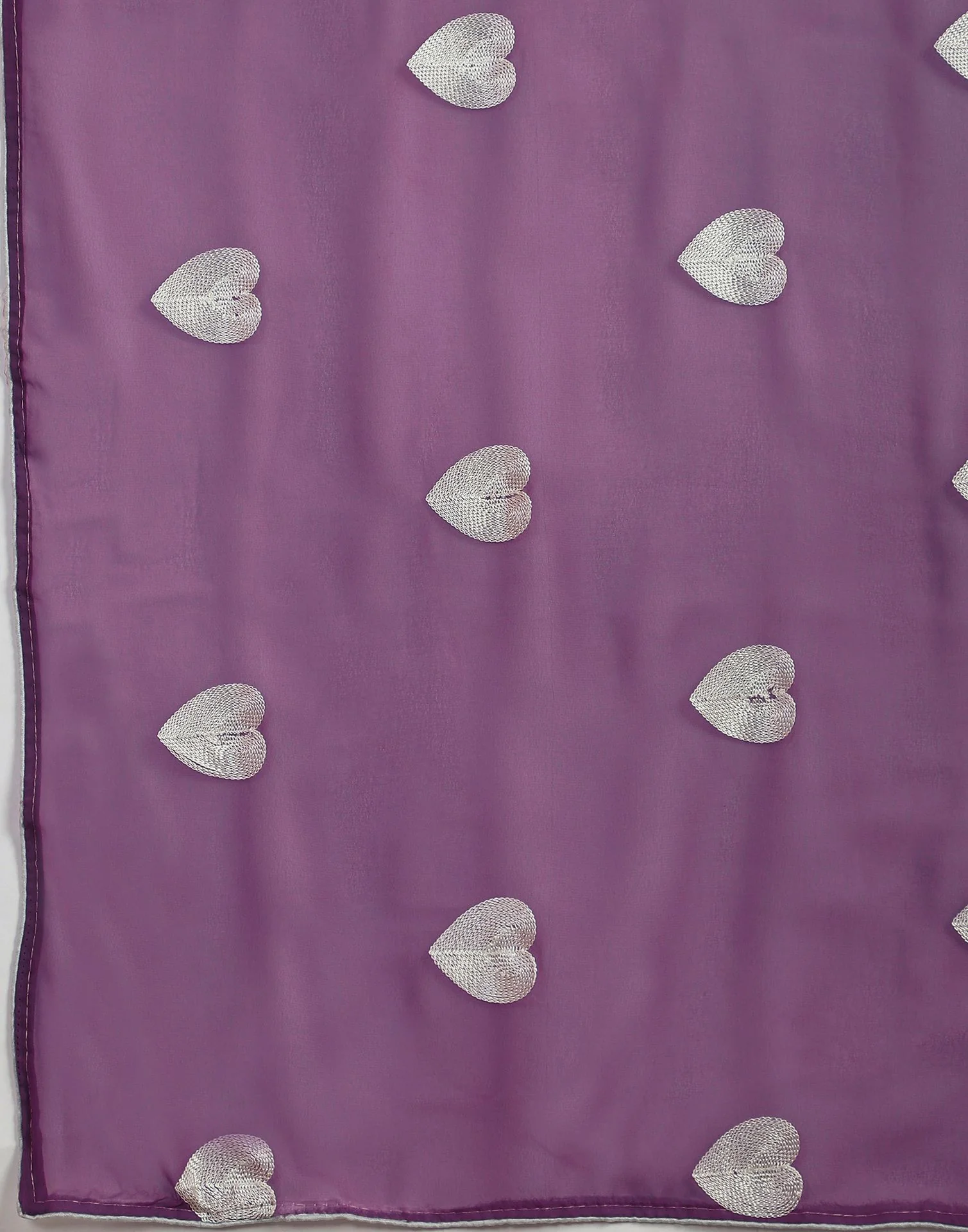 Dusty Purple Georgette Embroidery Saree - Image 9