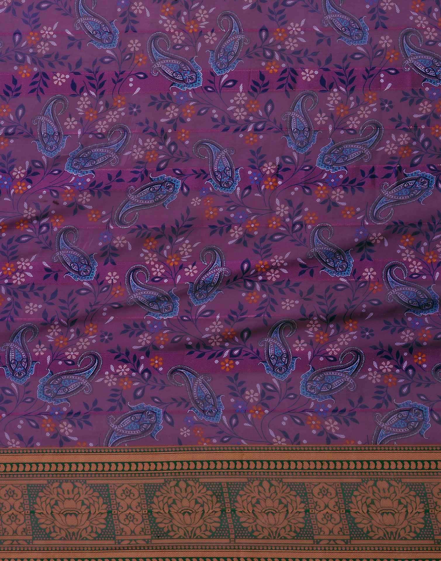 Dusty Purple Georgette Woven Printed Saree - Image 8