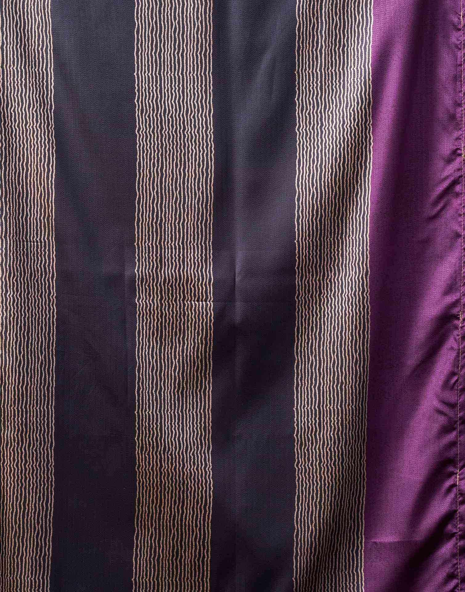Dusty Purple Silk Printed Saree - Image 8