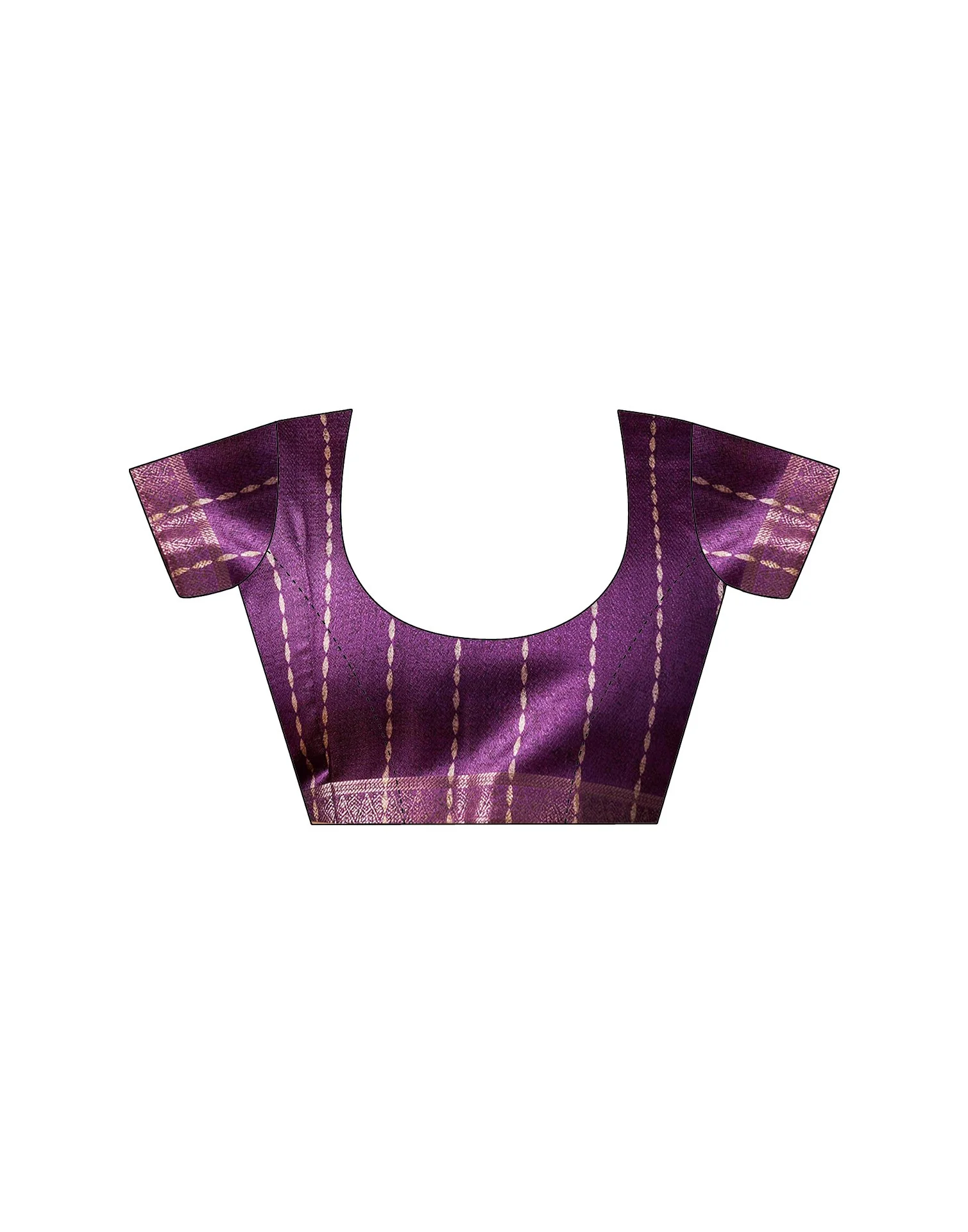 Dusty Purple Silk Printed Saree - Image 9