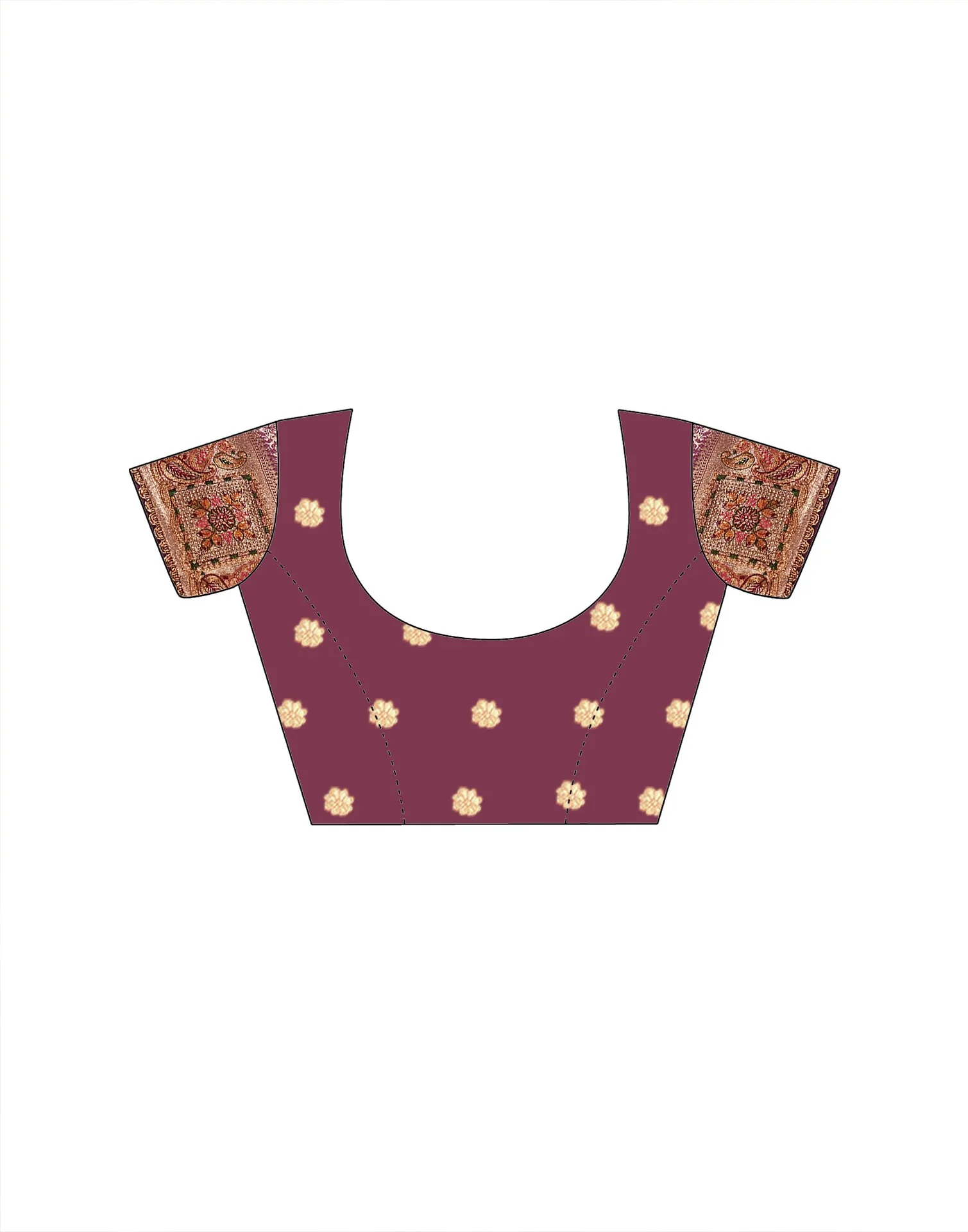 Dusty Purple Silk Woven Embroidery Stone Work Banarasi Saree - Image 13