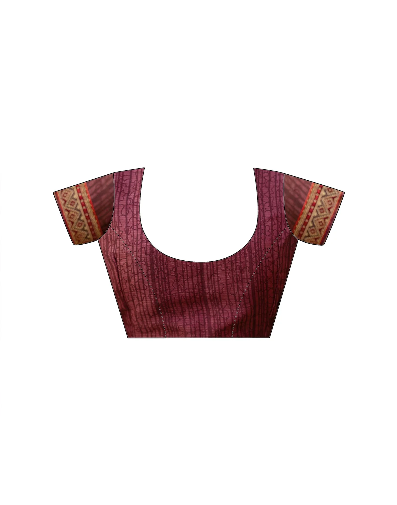 Dusty Rose Pink Georgette Printed Lace Saree - Image 13