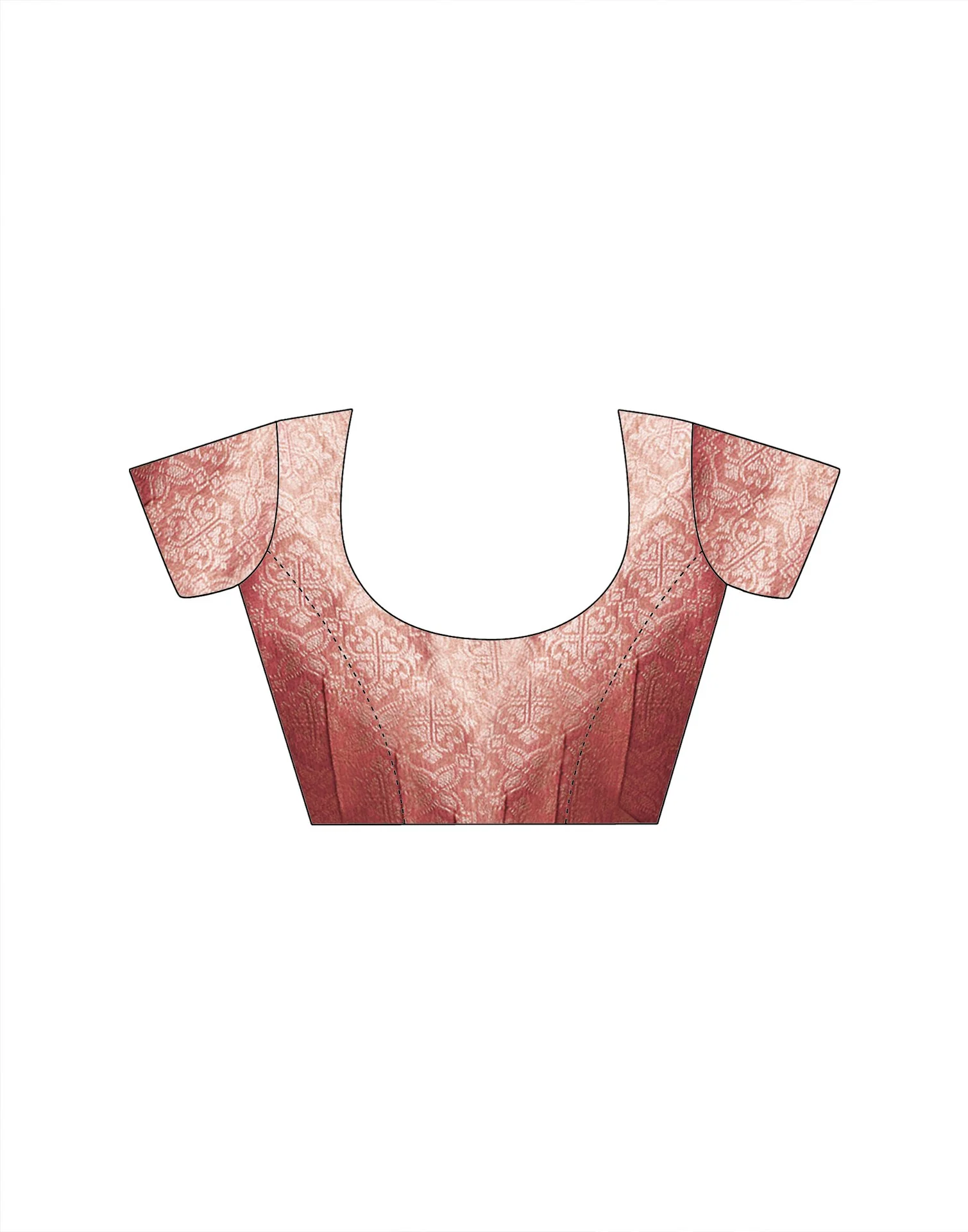 Dusty Rose Pink Tissue Silk Woven Banarasi Saree - Image 8