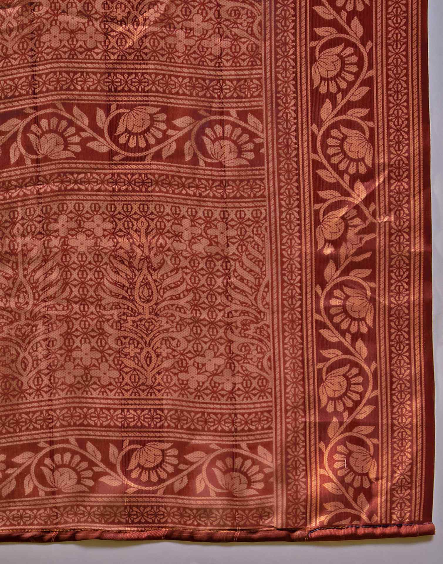 Dusty Teal Green Georgette Printed Saree - Image 9