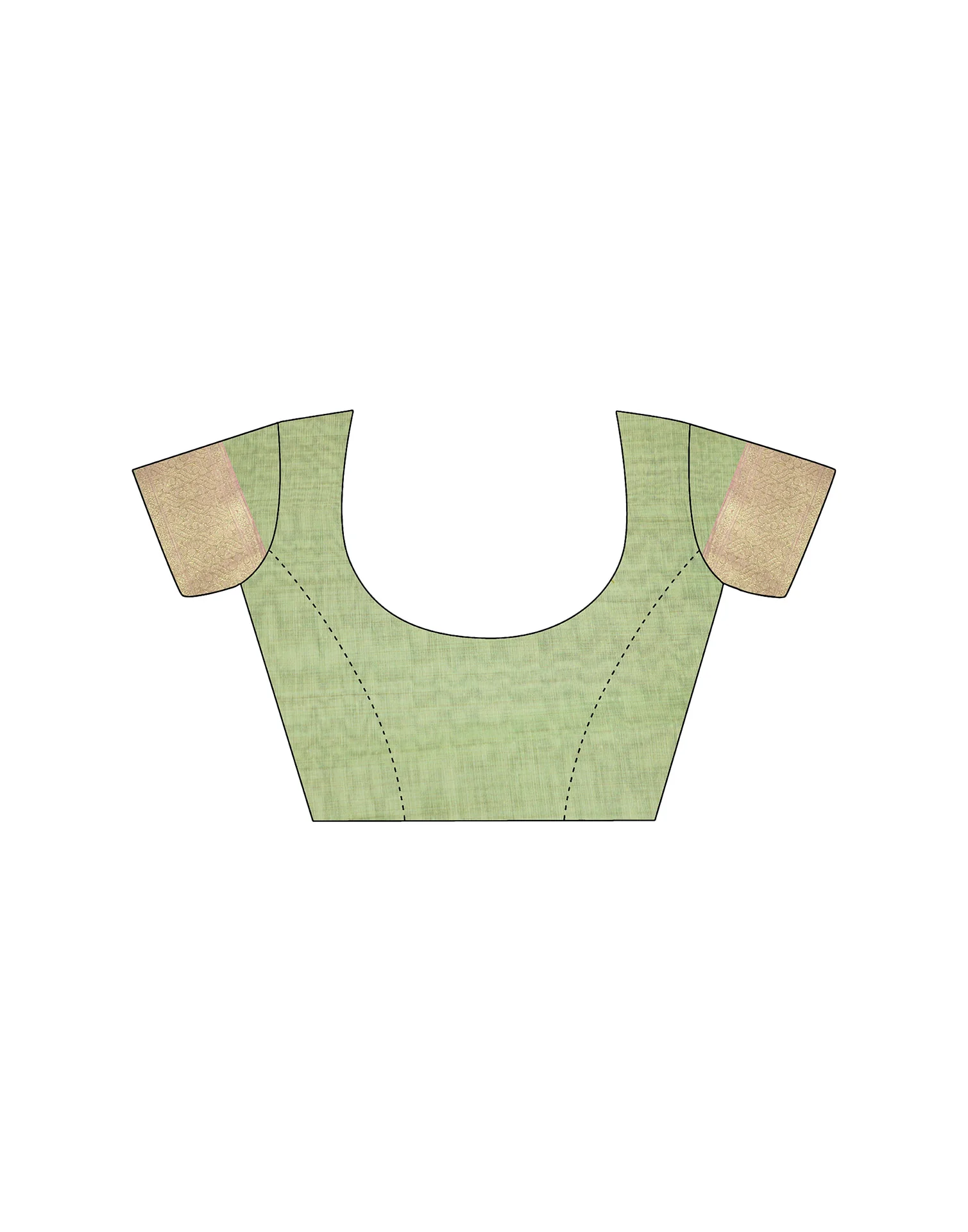 Green Cotton Weaving Ikkat Saree - Image 8