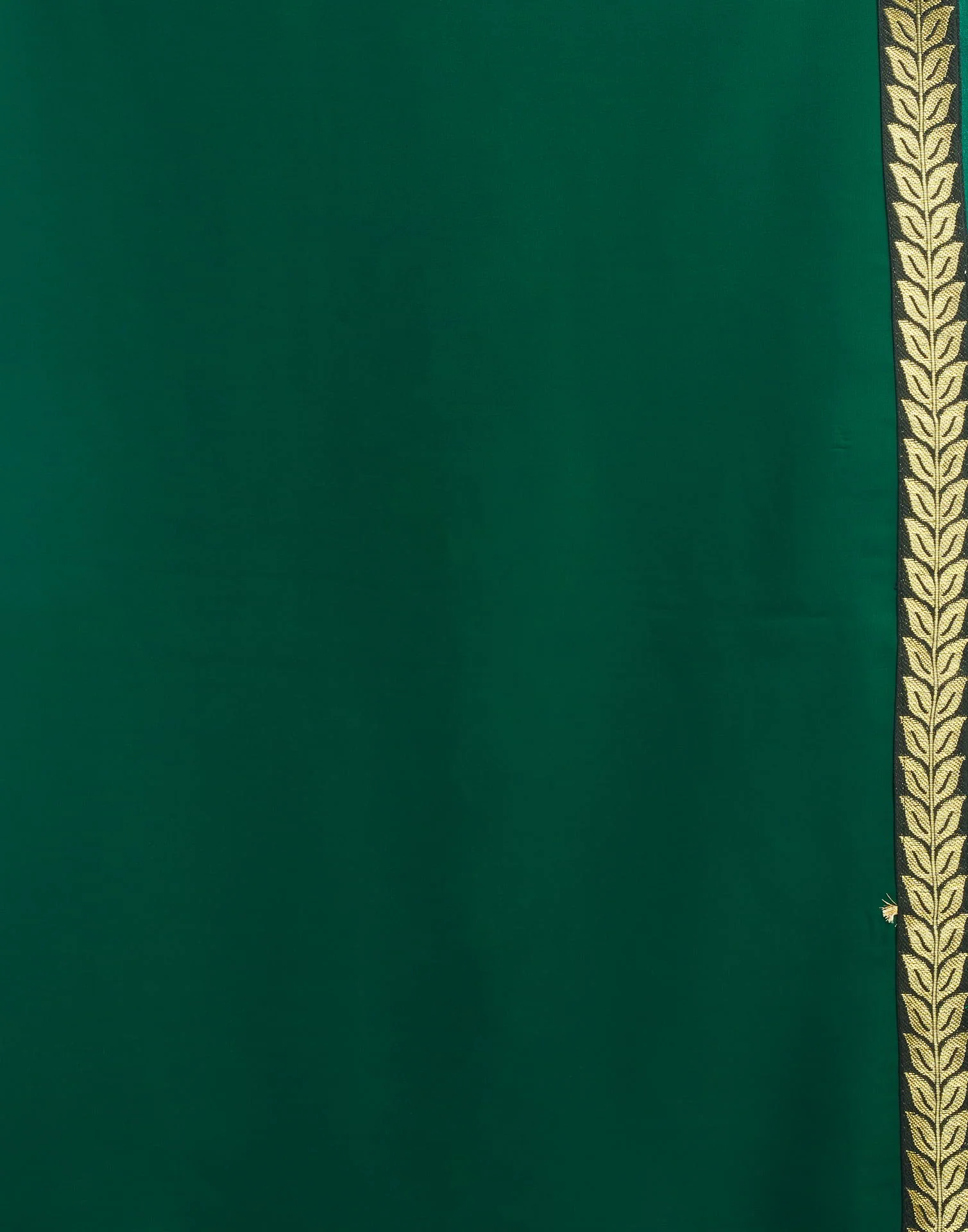 Dark Green Georgette Plain Saree - Image 7