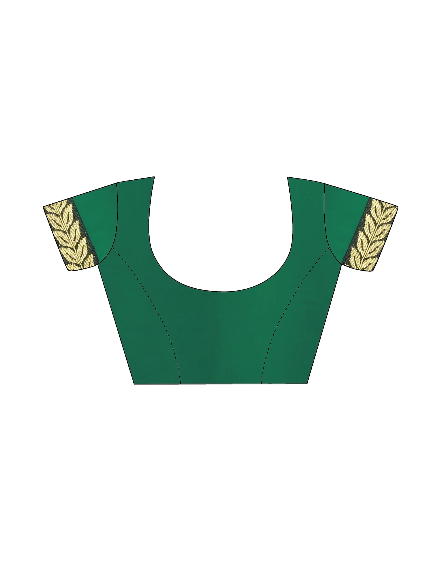 Dark Green Georgette Plain Saree - Image 9