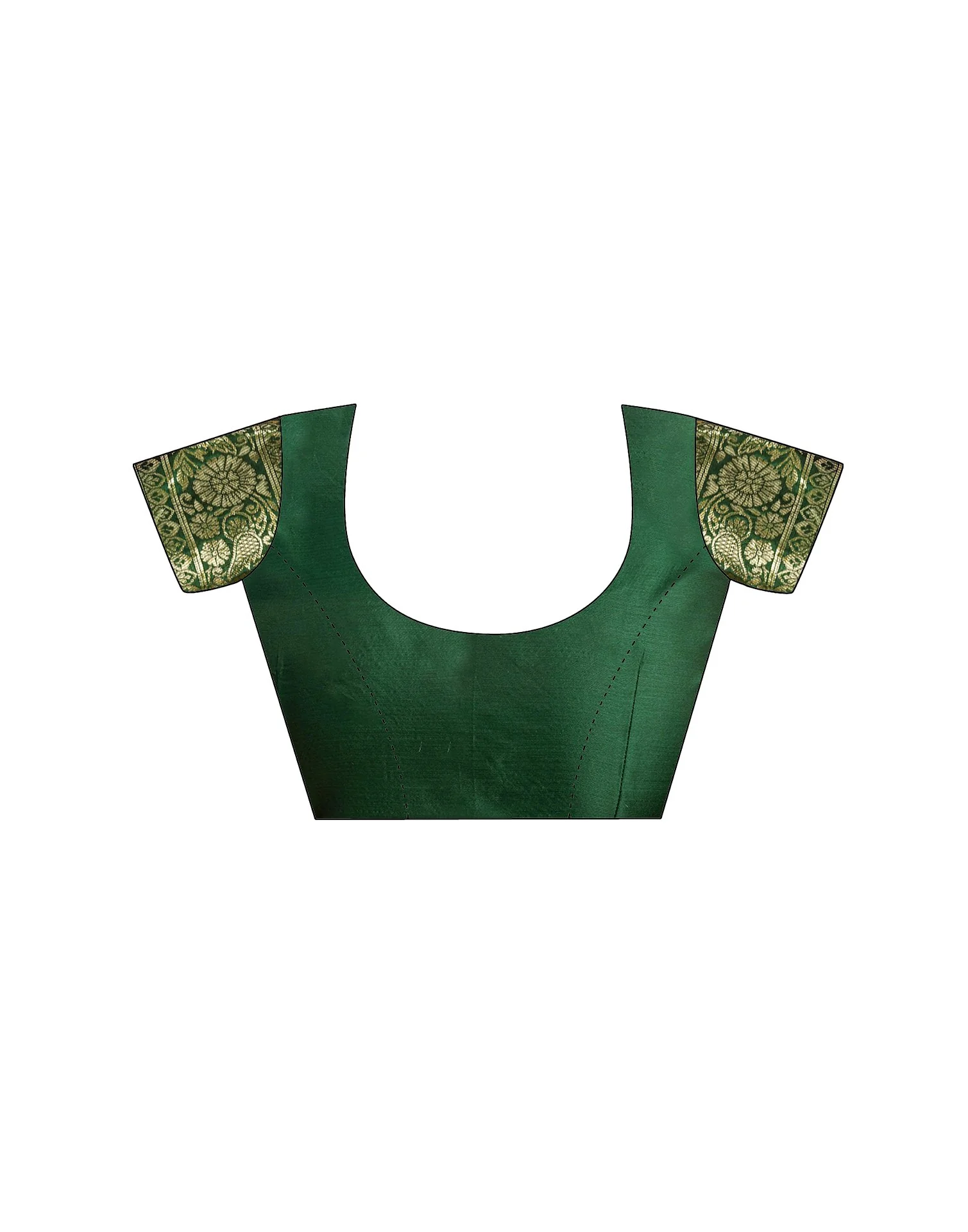 Green Silk Woven Banarasi Saree - Image 9