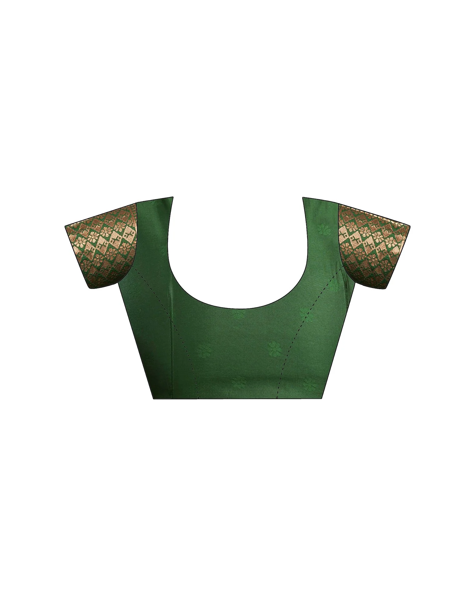 Royal Green Silk Woven Banarasi Saree - Image 9