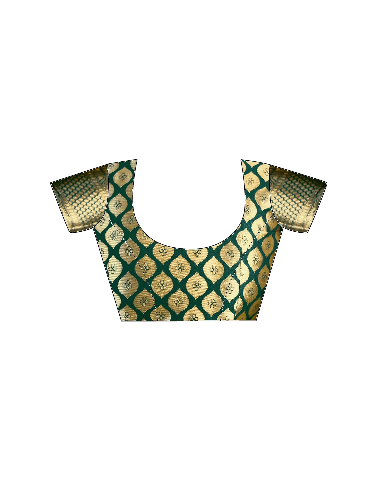 Green Silk Woven Banarasi Saree - Image 14