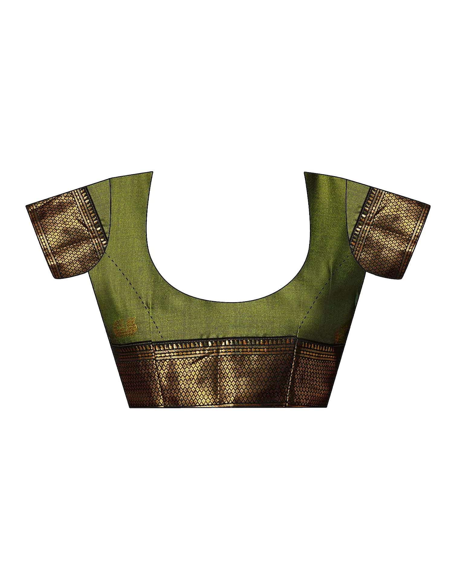 Lime Green Silk Woven Kanjivaram Saree - Image 8