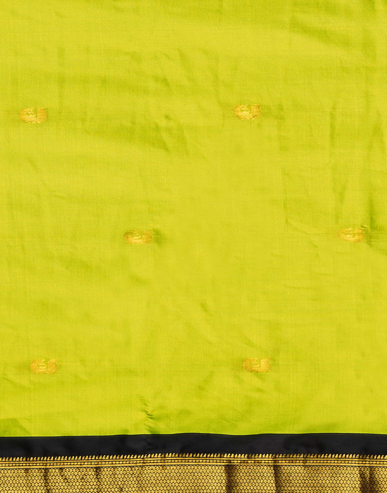 Lime Green Silk Woven Kanjivaram Saree - Image 9