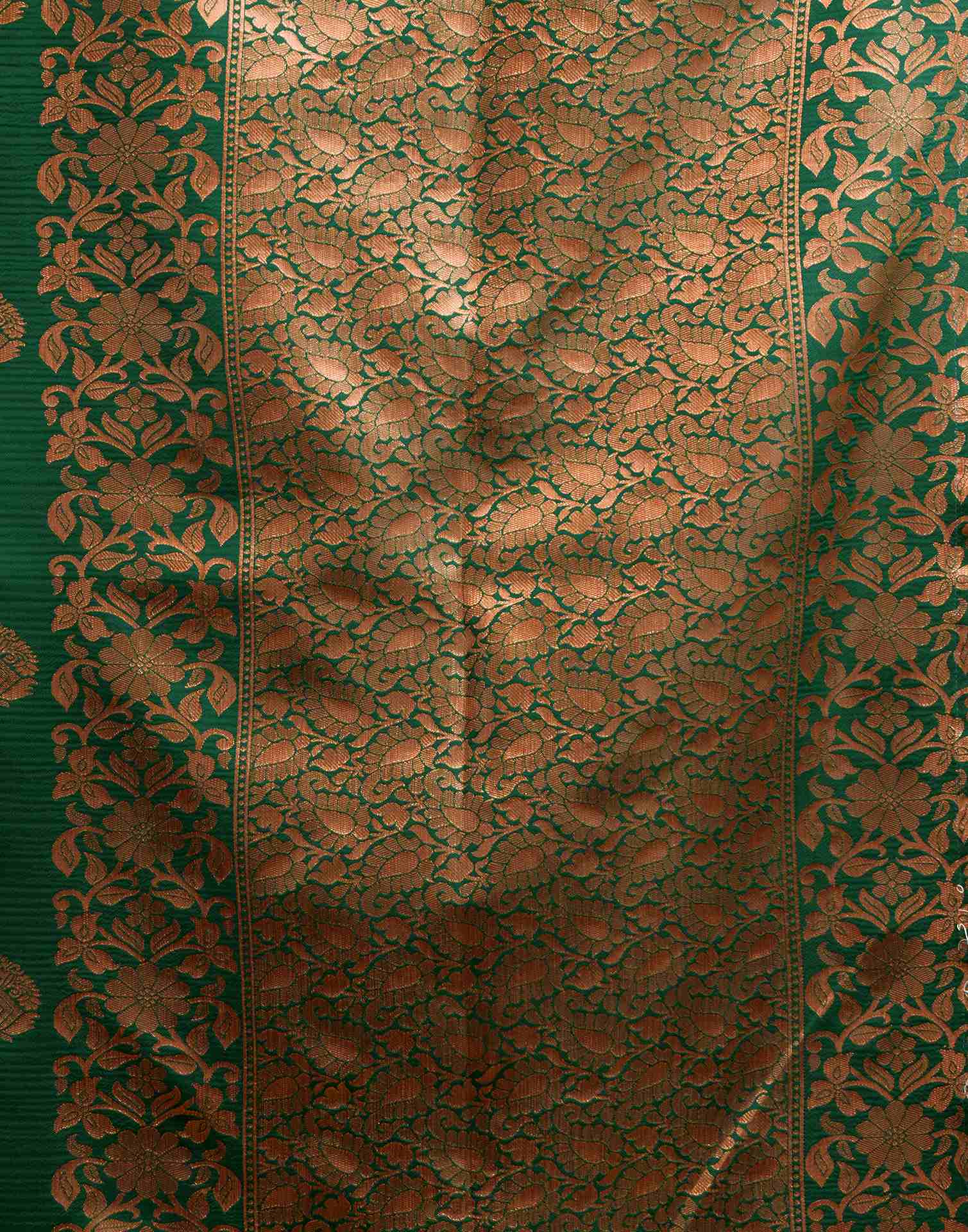 Green Silk Woven Banarasi Saree - Image 8