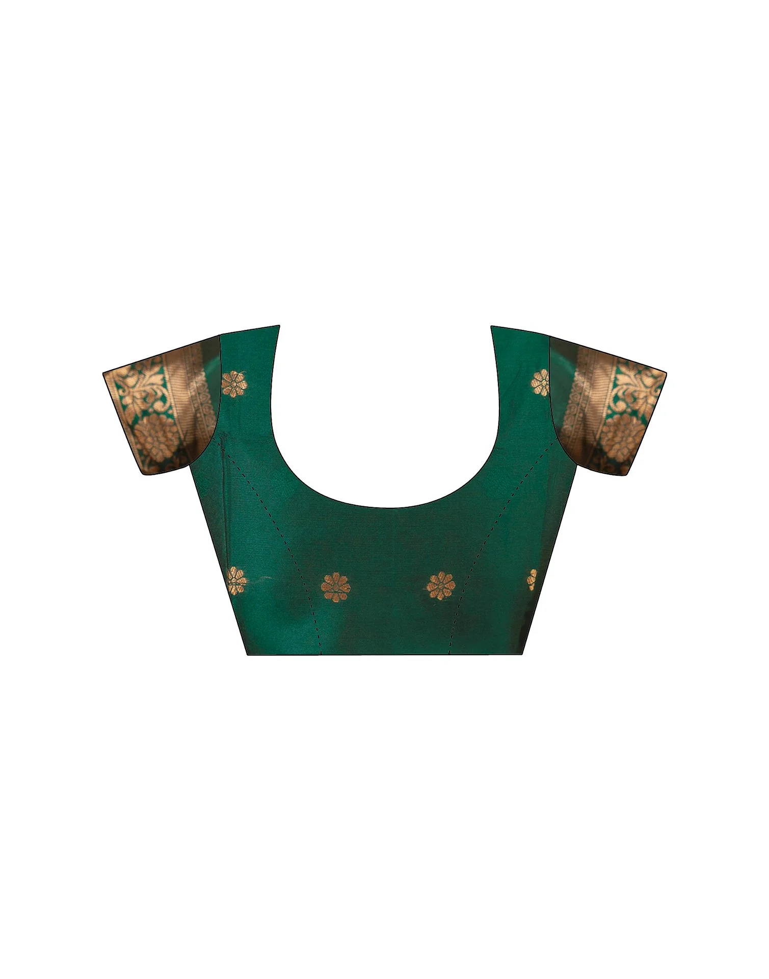 Green Silk Woven Banarasi Saree - Image 12