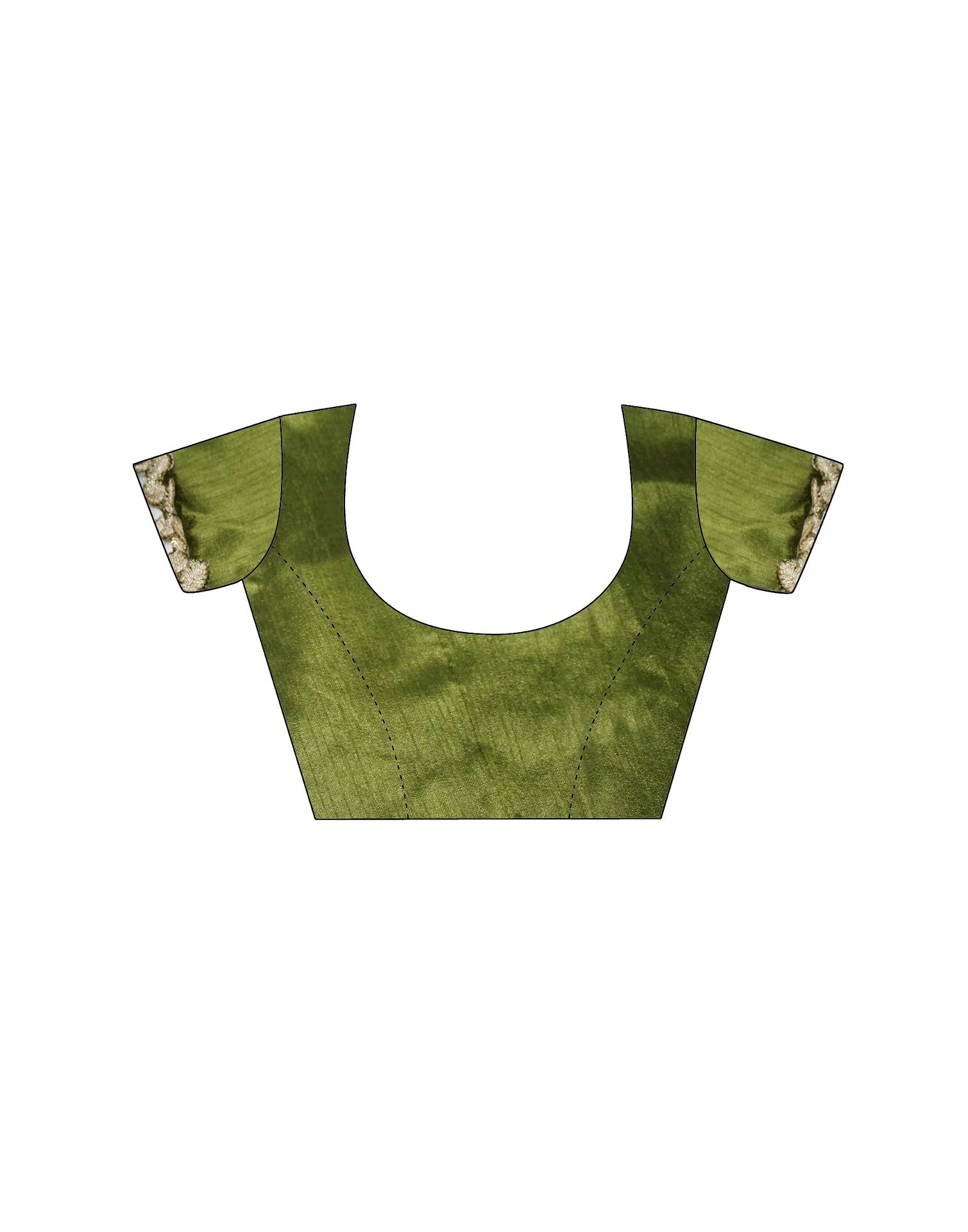 Green Tissue Silk Embroidery Lace Saree - Image 12