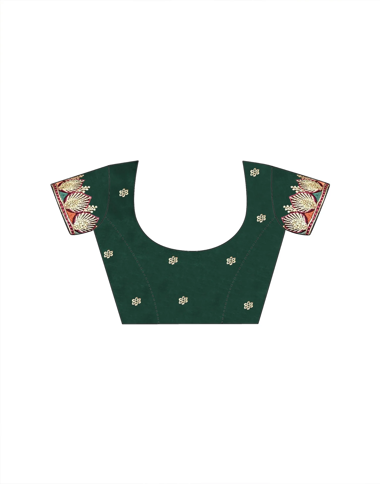Green Tissue Silk Stone Work Embroidery Saree - Image 13