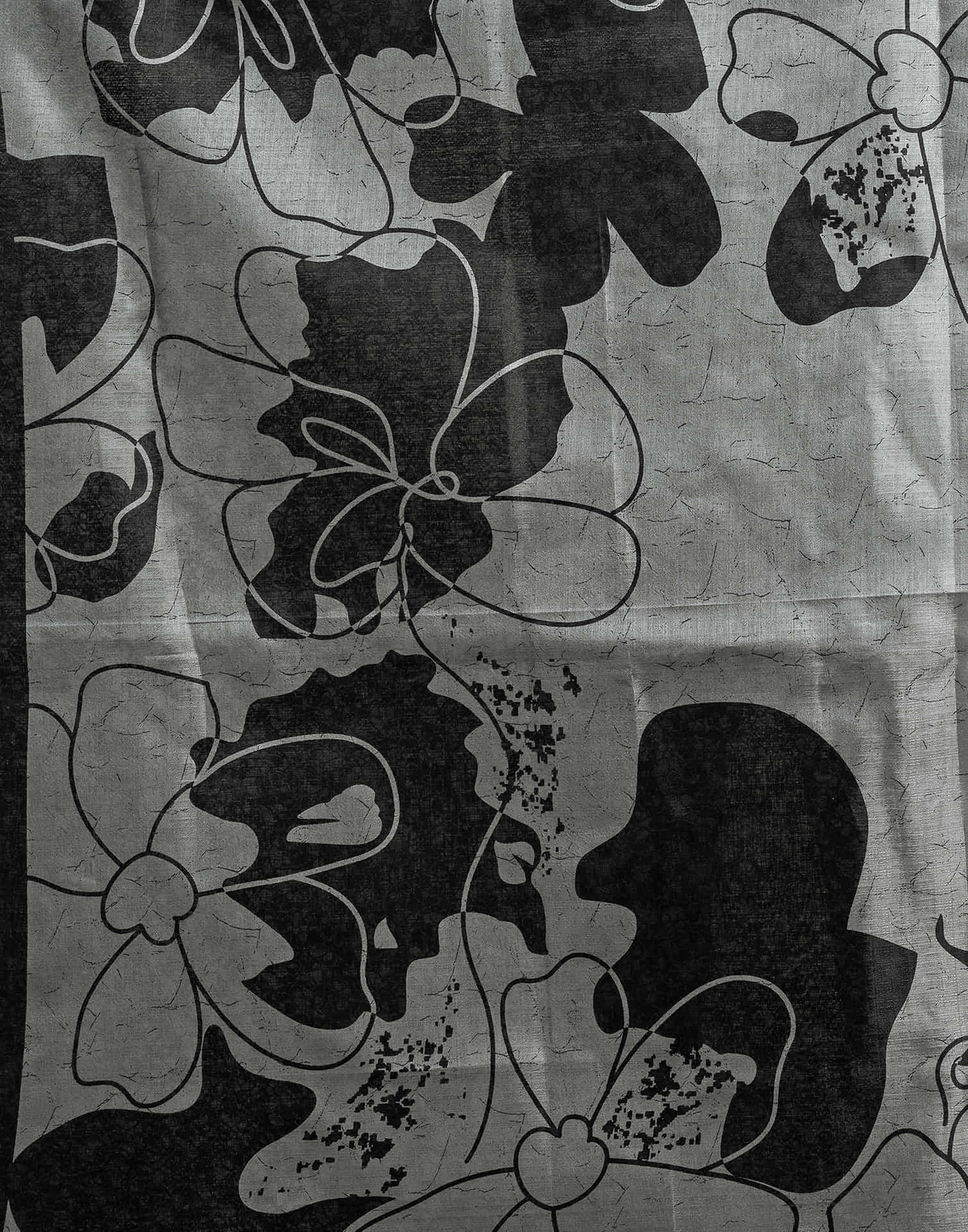 Grey Bhagalpuri Silk Printed Saree - Image 7