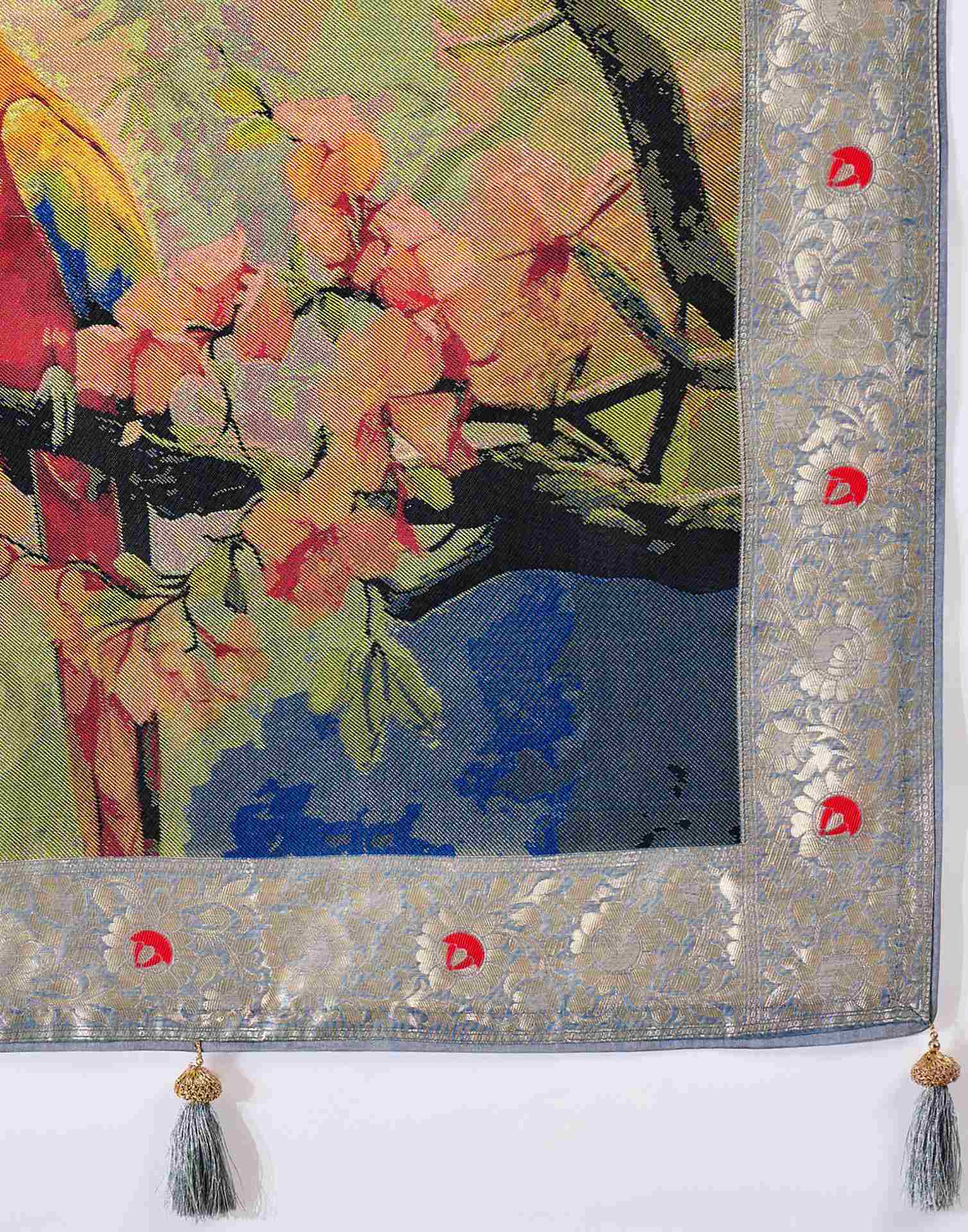 Grey Chanderi Woven Banarasi Saree - Image 8