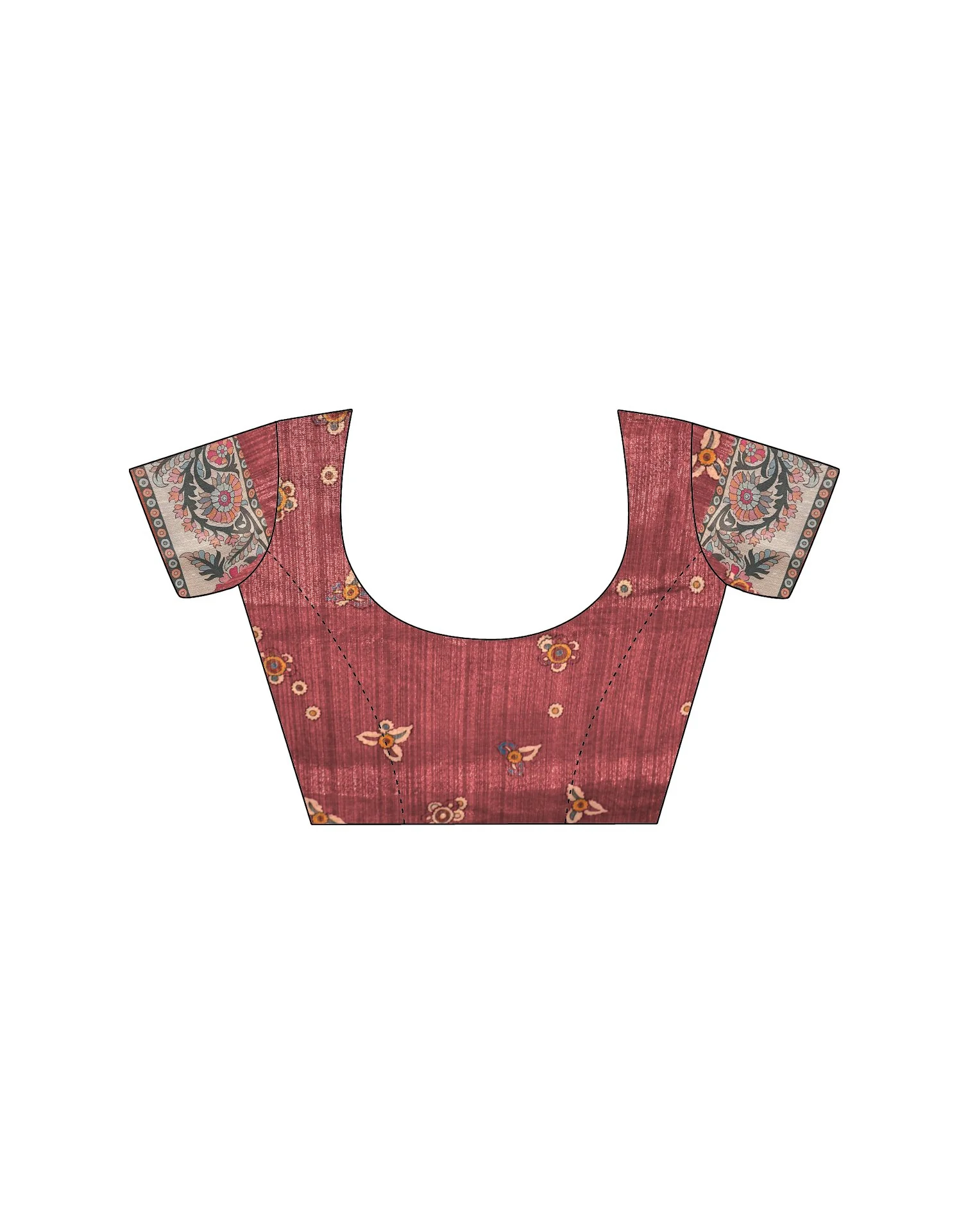 Grey Linen Kalamkari Saree - Image 9