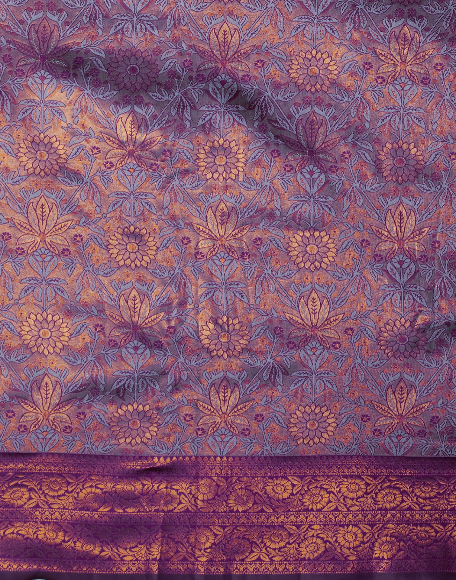 Lavender Silk Woven Banarasi Saree - Image 8