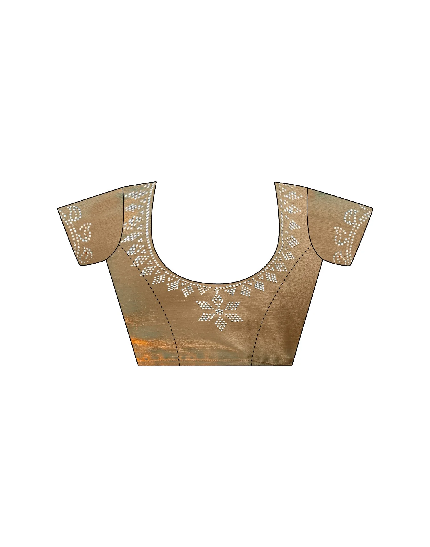 Khaki Shimmer Stone Work Embellished Saree - Image 12