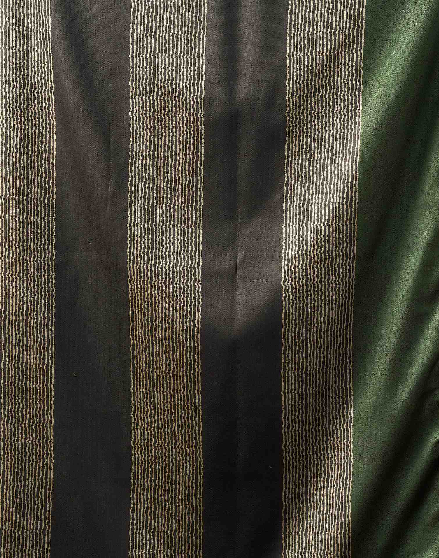 Khaki Silk Printed Saree - Image 8