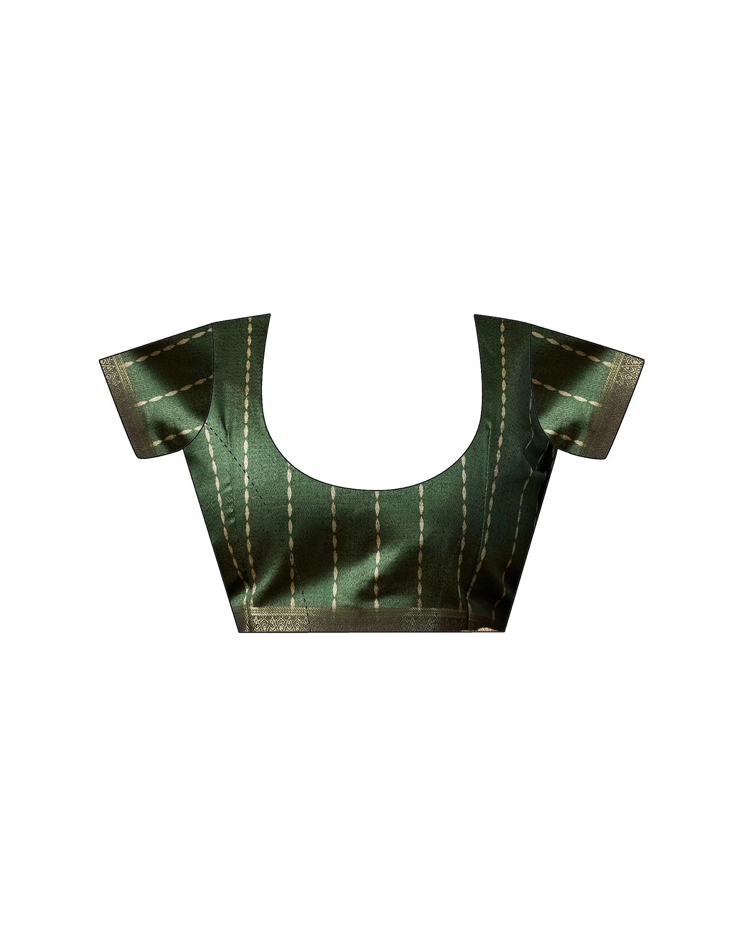 Khaki Silk Printed Saree - Image 9