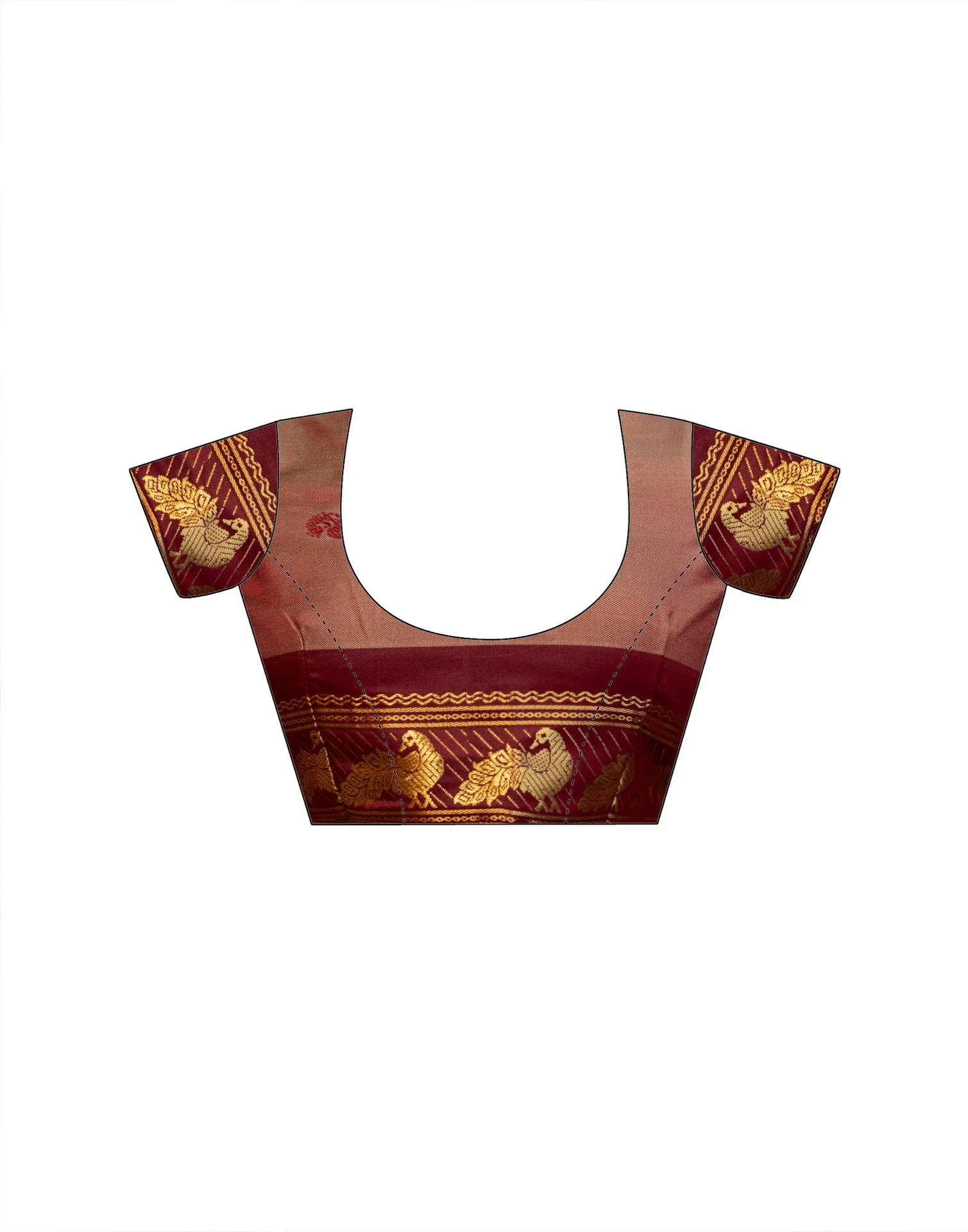 Khaki Silk Woven Kanjivaram Saree - Image 12