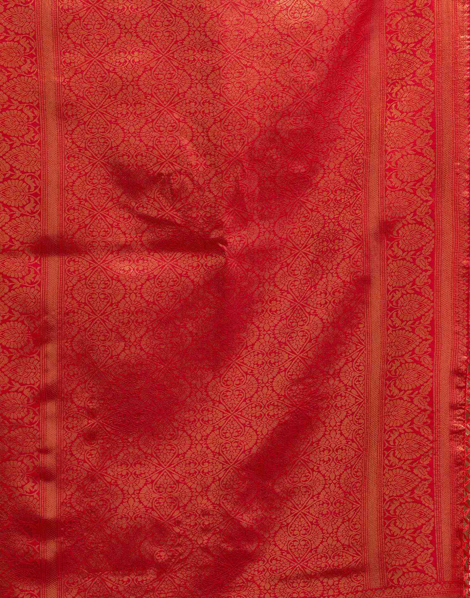 Khaki Silk Woven Kanjivaram Saree - Image 8