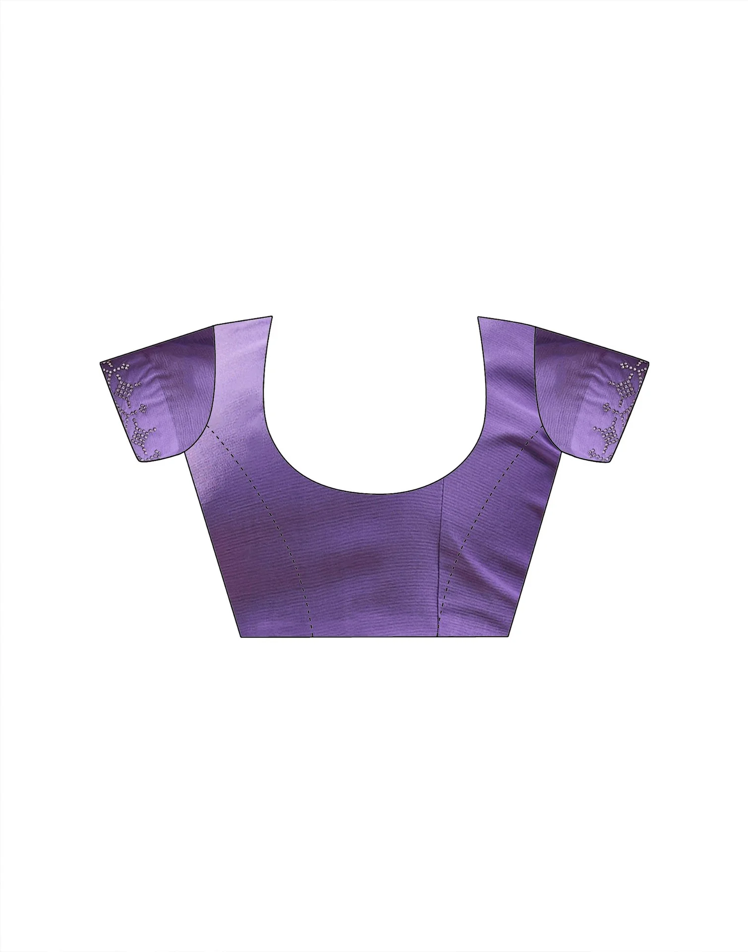 Lavender Chiffon Stone Work Swarovski Saree - Image 10