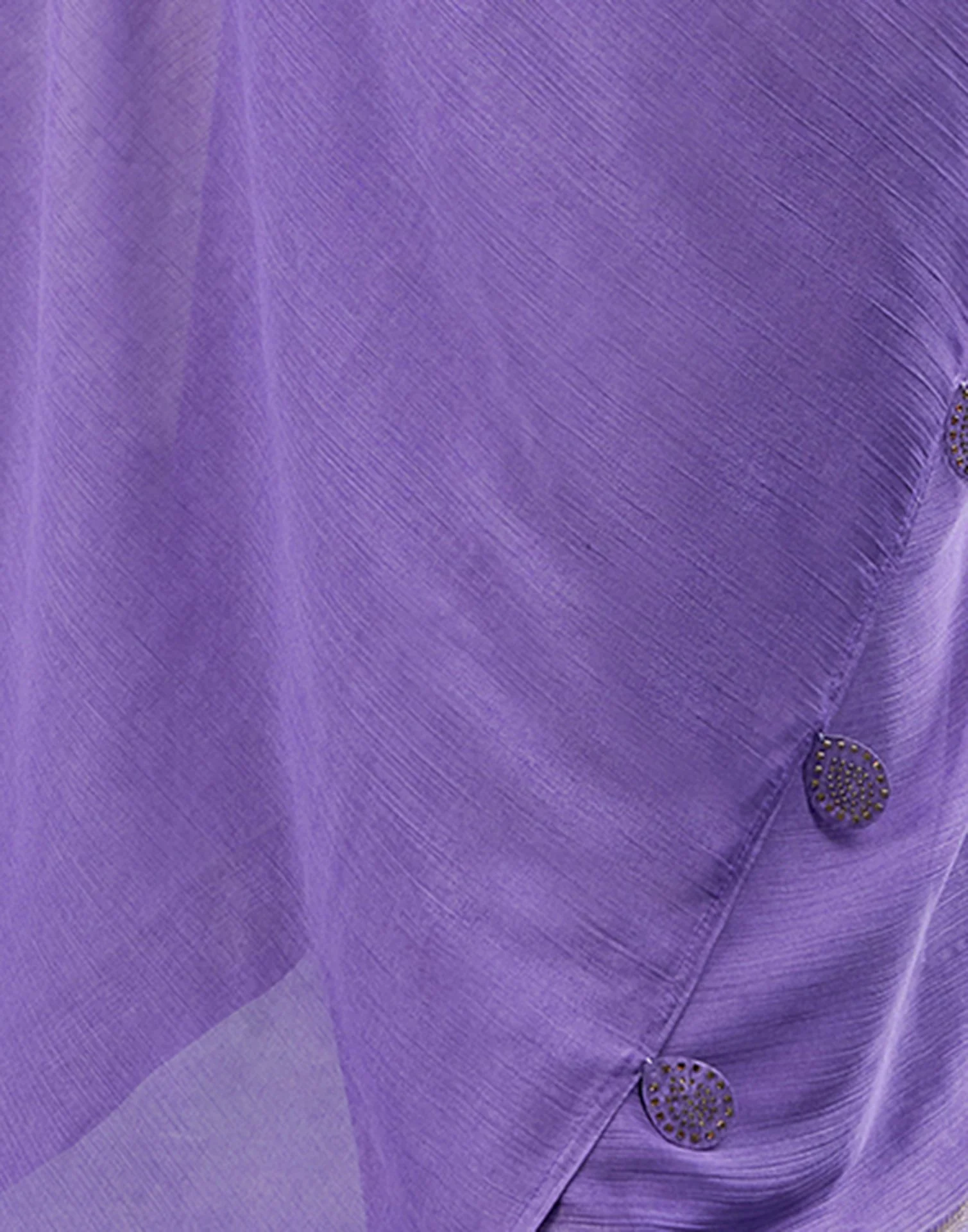 Lavender Chiffon Woven Border Saree - Image 7