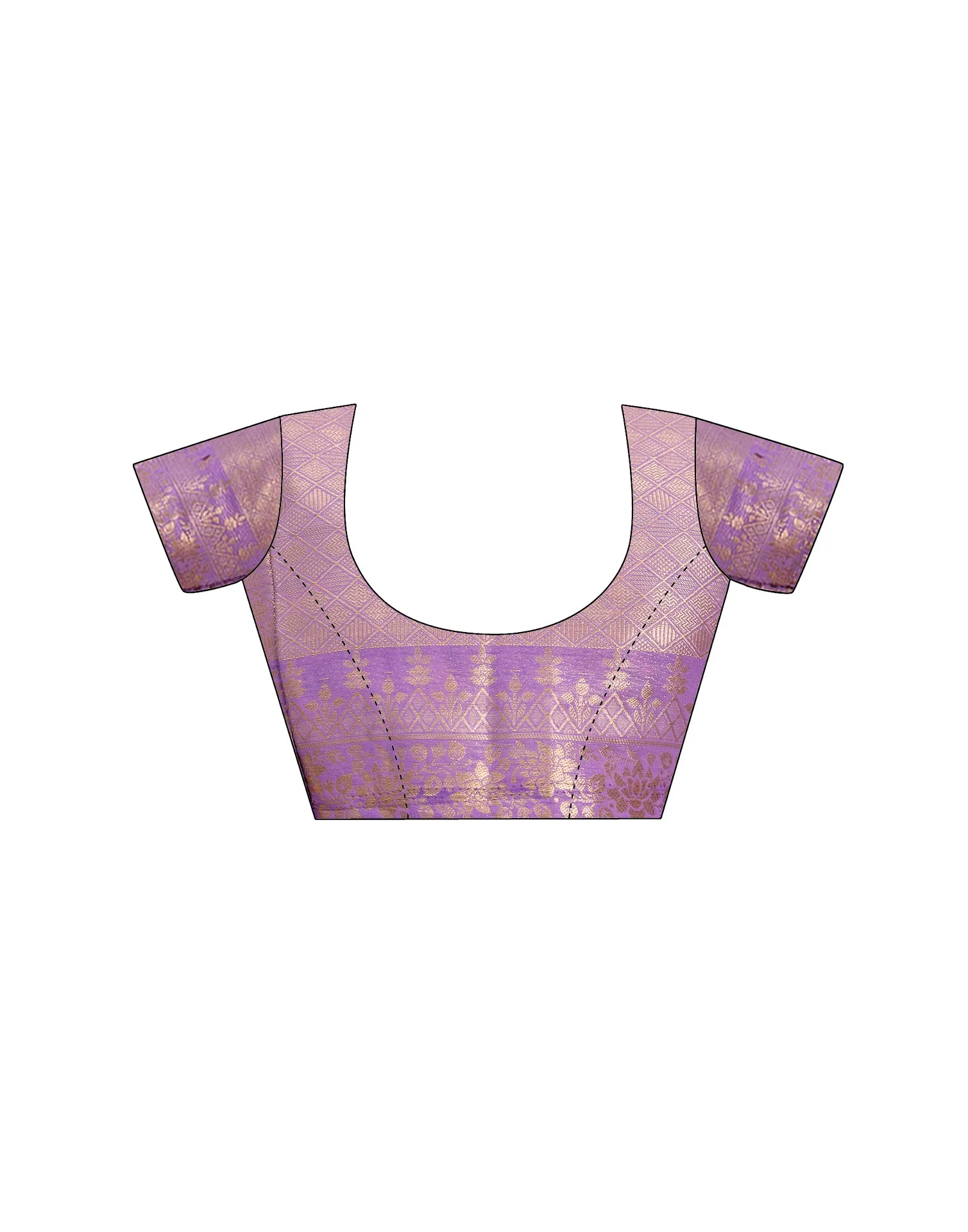 Lavender Chiffon Woven Saree - Image 11