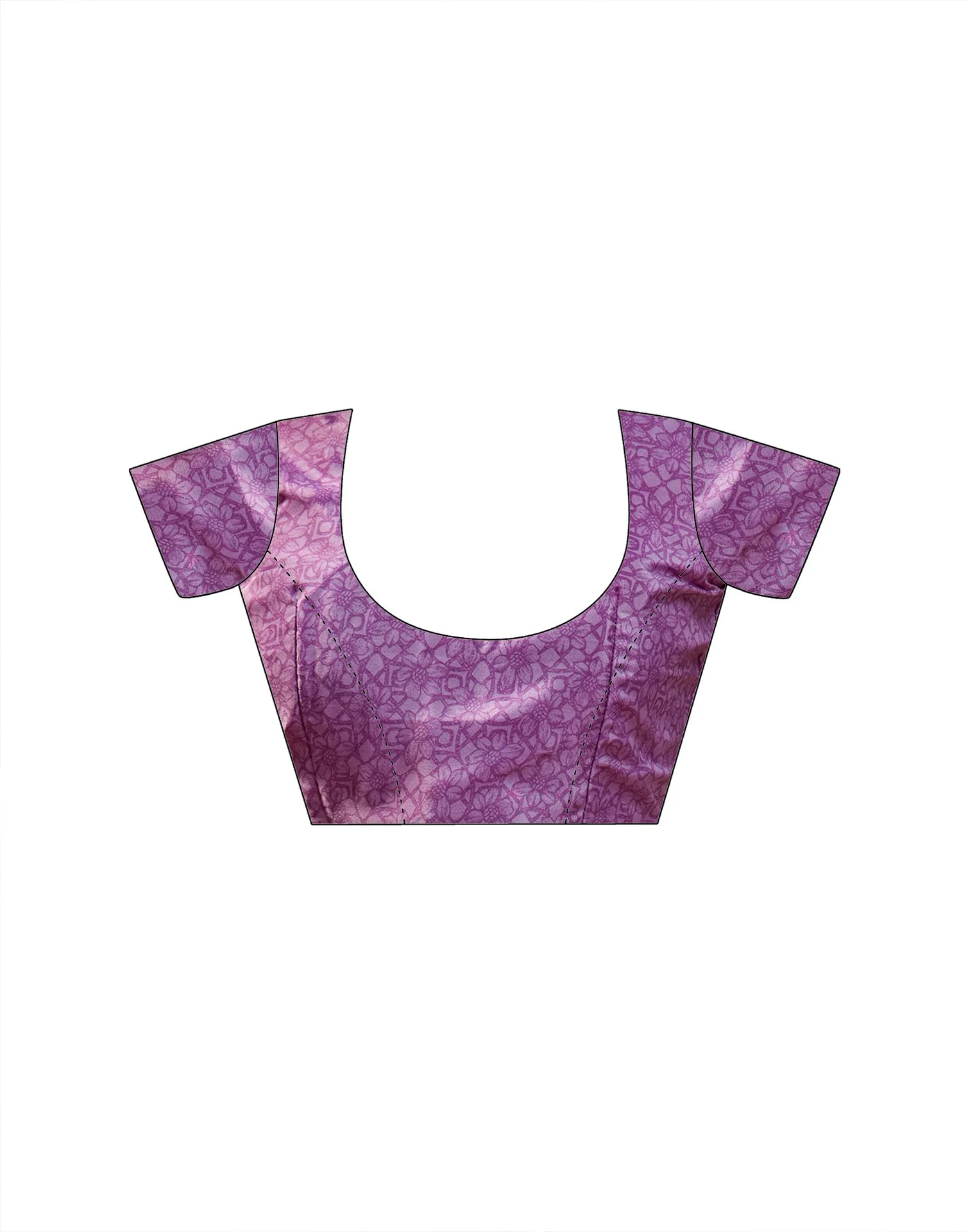 Lavender Crepe Silk Printed Saree - Image 9