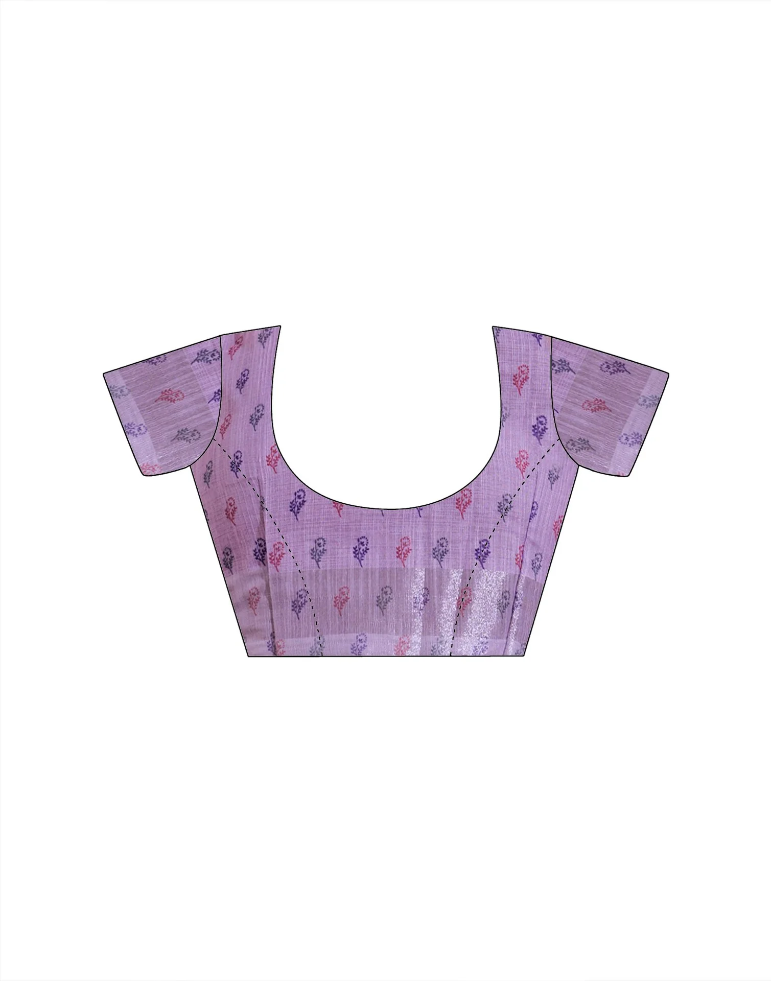 Lavender Linen Woven Printed Saree - Image 10