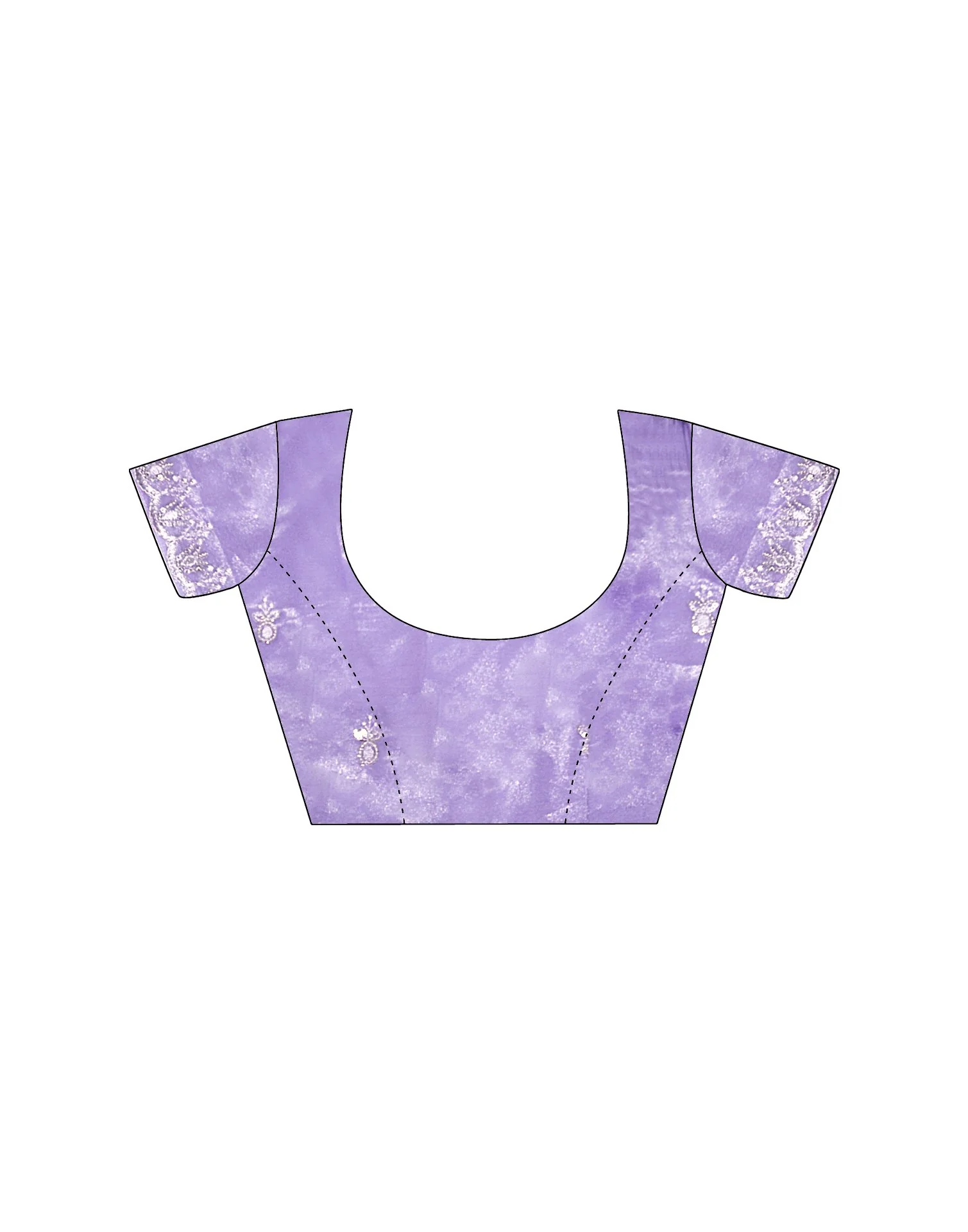Lavender Net Sequence Embroidery Saree - Image 13