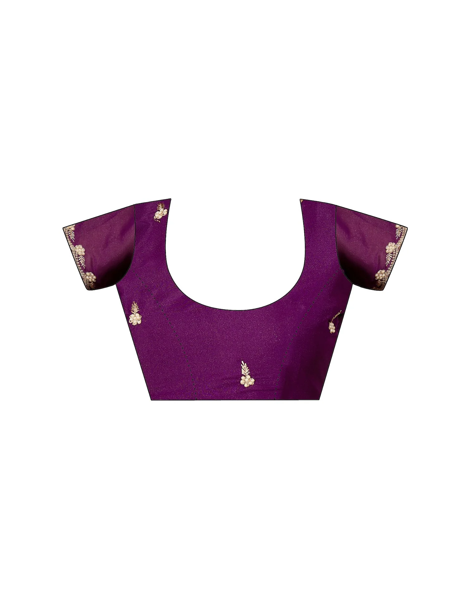 Lavender Shimmer Embroidery Saree - Image 10